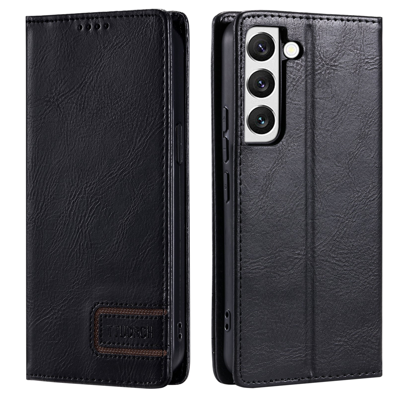 TTUDRCH Style 007 For Samsung Galaxy S22 5G Phone Leather Case RFID Blocking Cover with Stand Wallet