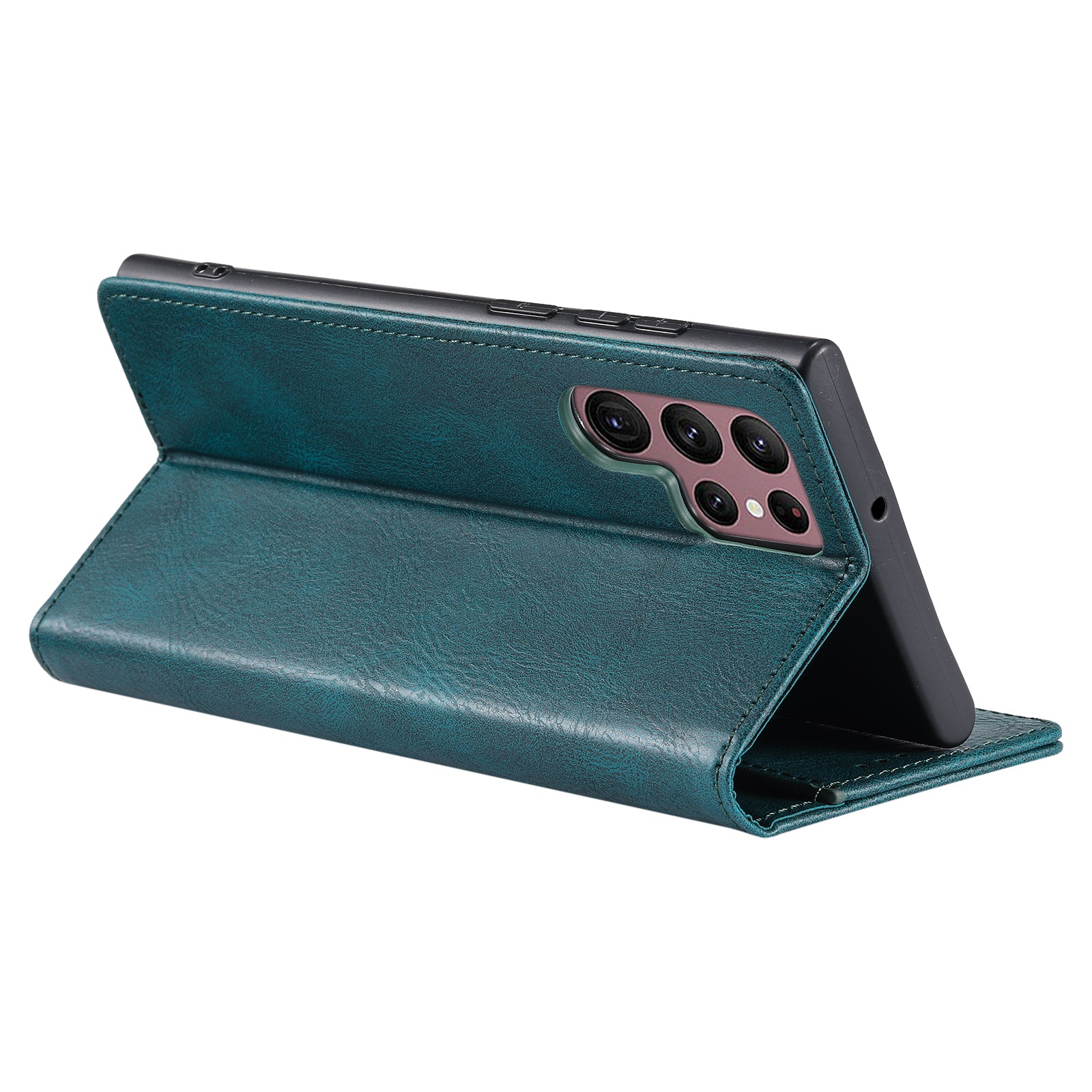 TTUDRCH Style 007 For Samsung Galaxy S22 Ultra 5G RFID Blocking Phone Cover Leather Case with Stand Wallet