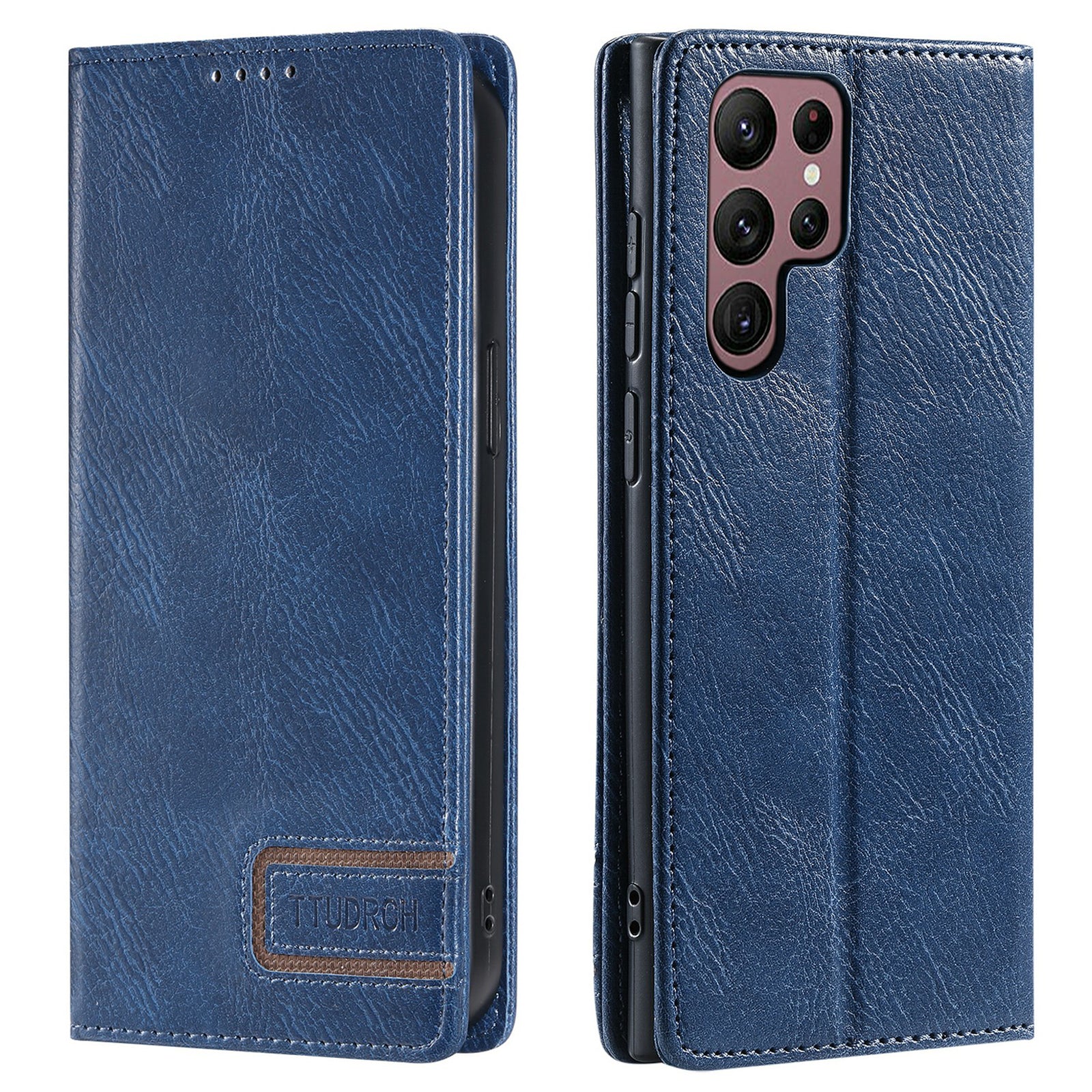 TTUDRCH Style 007 For Samsung Galaxy S22 Ultra 5G RFID Blocking Phone Cover Leather Case with Stand Wallet