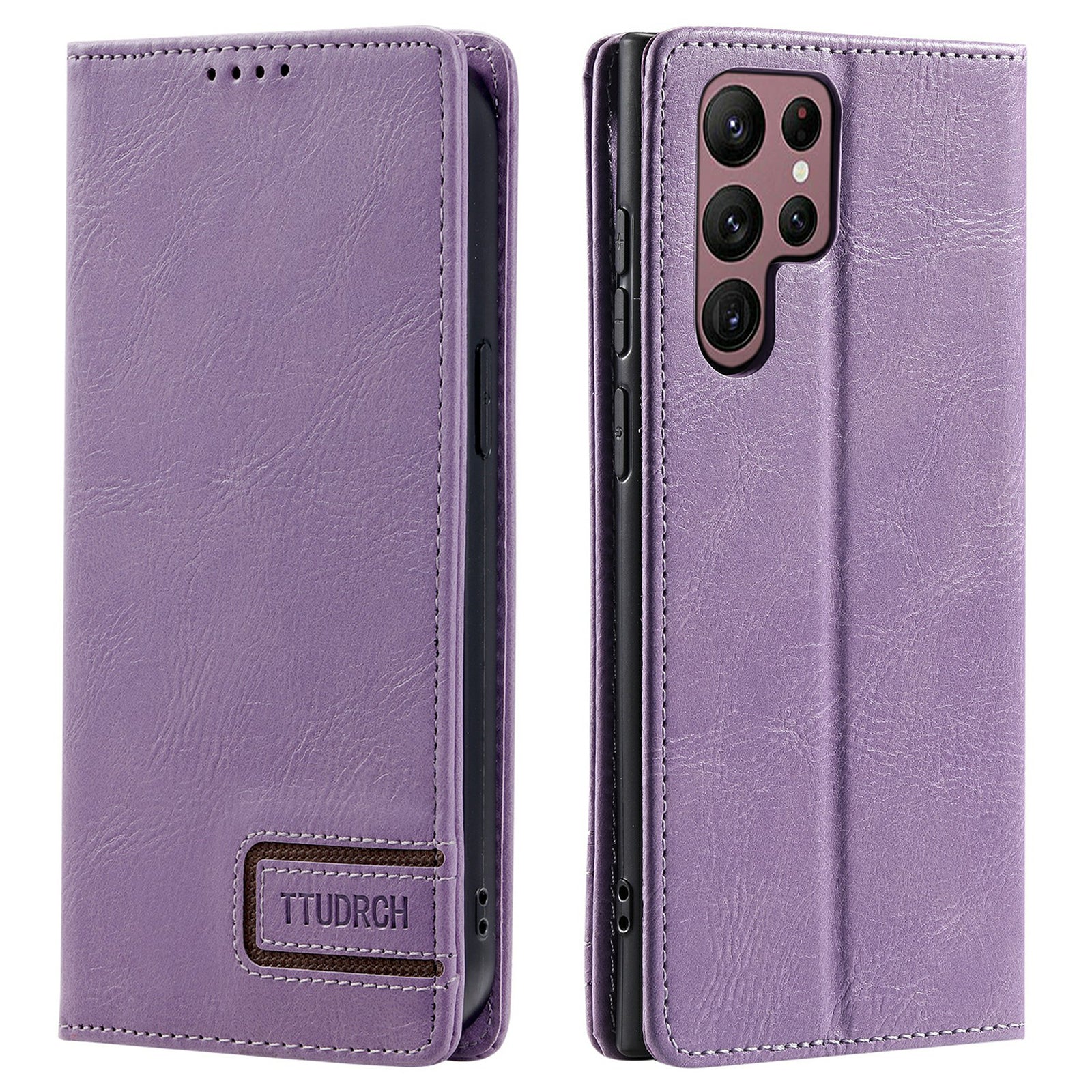 TTUDRCH Style 007 For Samsung Galaxy S22 Ultra 5G RFID Blocking Phone Cover Leather Case with Stand Wallet