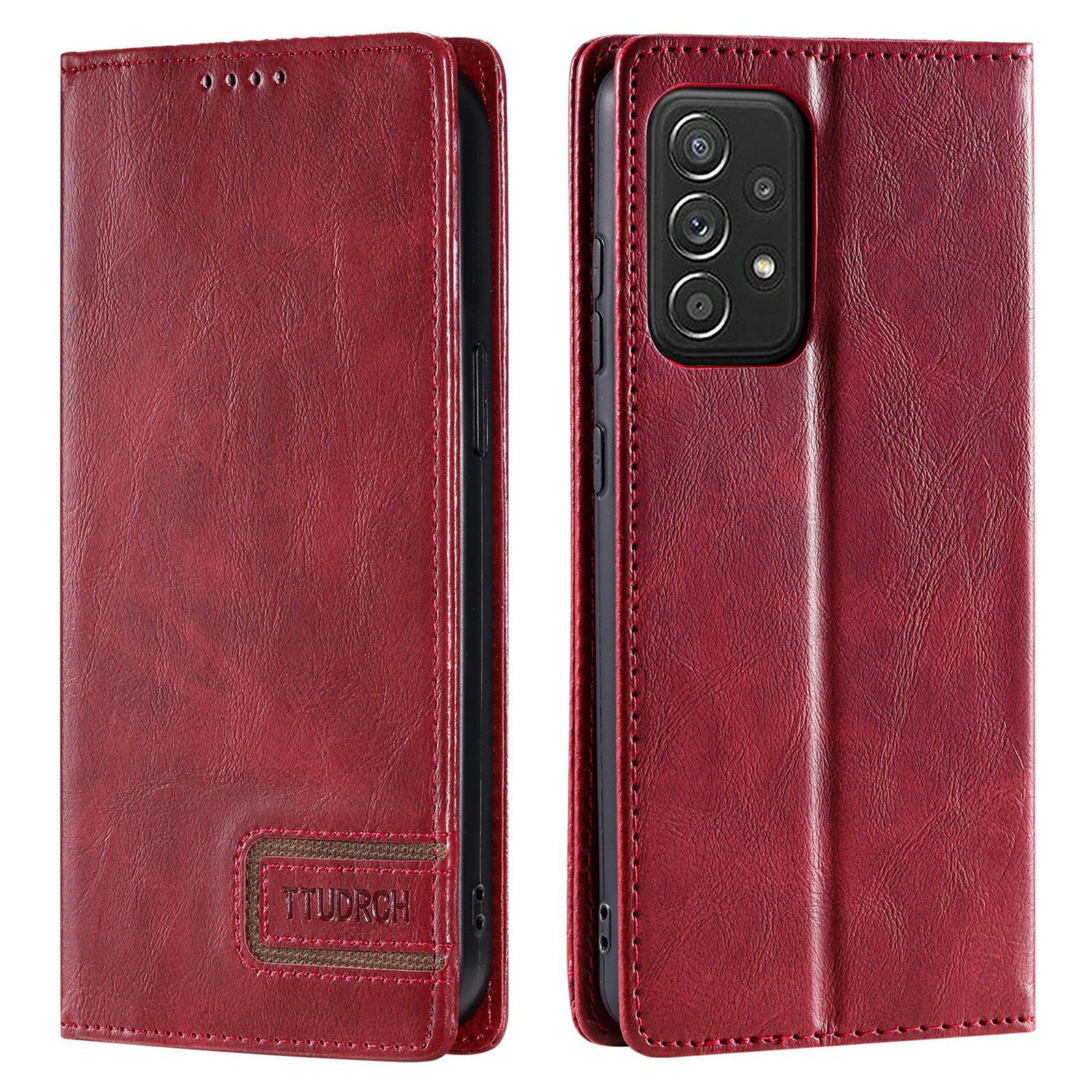 TTUDRCH Style 007 For Samsung Galaxy A73 5G RFID Blocking Phone Case Stand Leather Wallet Cover