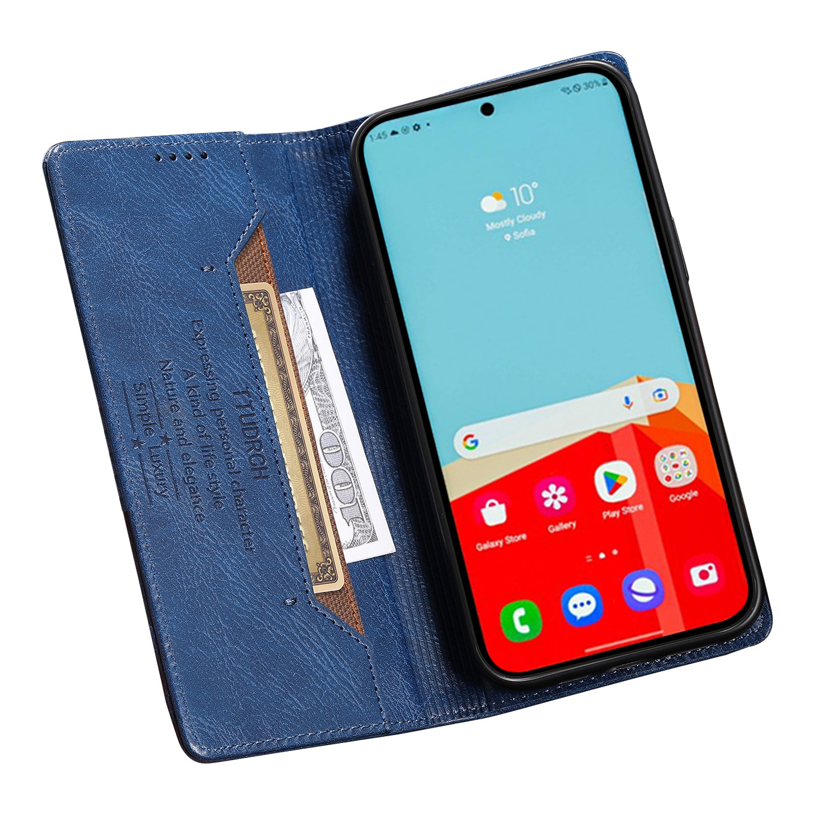 TTUDRCH Style 007 for Samsung Galaxy A32 4G (EU Version) Stand Wallet Phone Cover RFID Blocking Leather Case