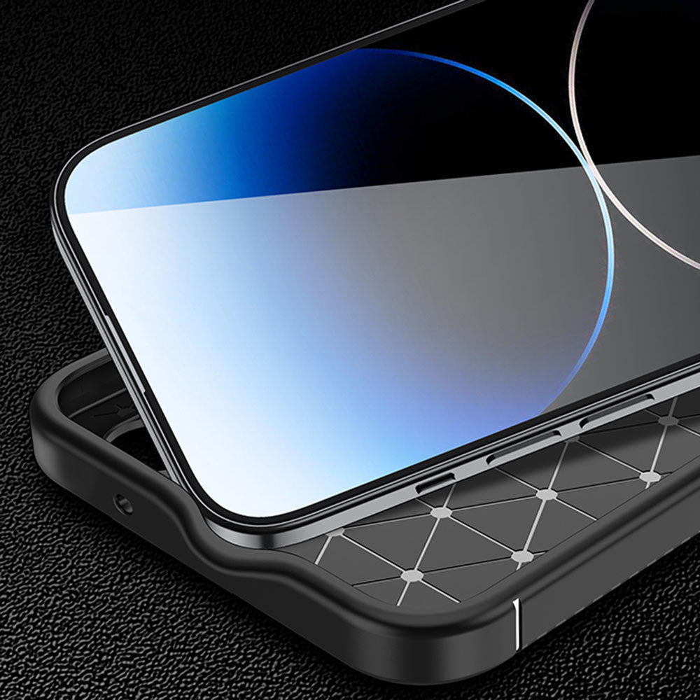 Ochranný kryt na telefon z uhlíkových vláken TPU pro iPhone 15 proti poškrábání