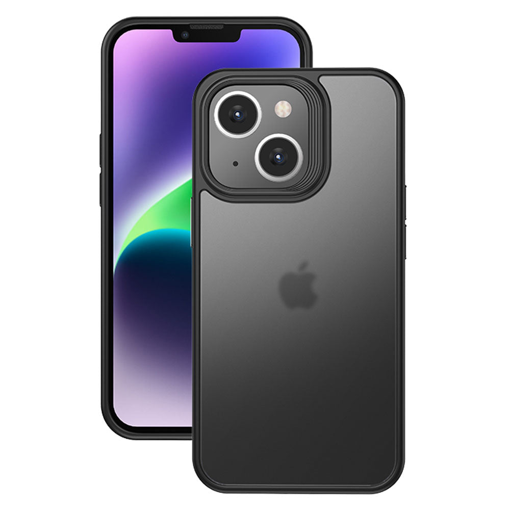 For iPhone 14 Plus Phone Case PC TPU Translucent Matte Back Cover