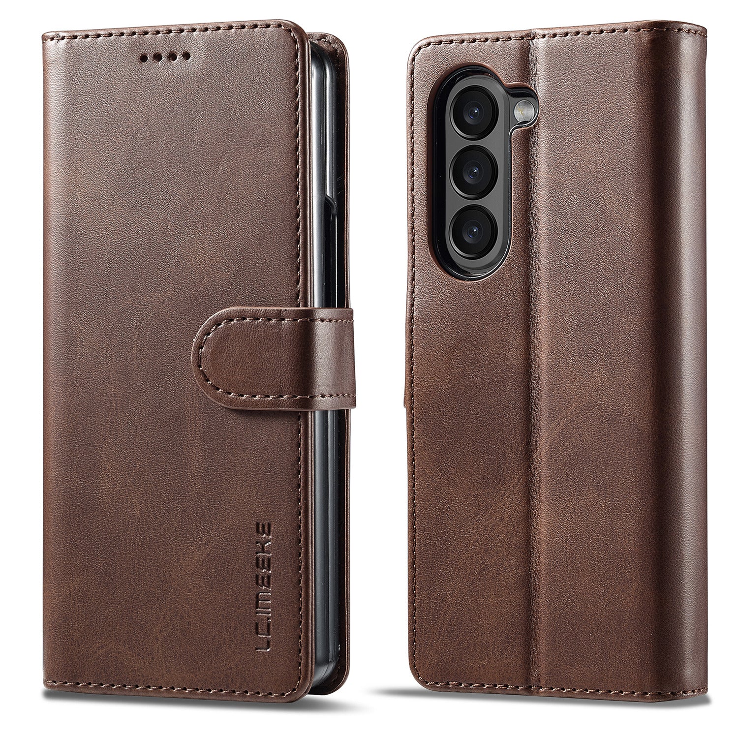 LC.IMEEKE For Samsung Galaxy Z Fold5 5G Wallet Leather Phone Case Stand Calf Texture Phone Cover