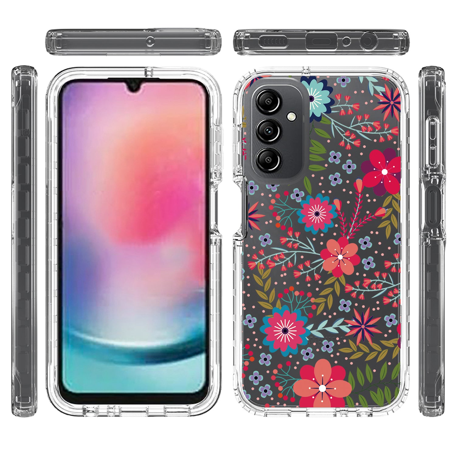 For Samsung Galaxy A24 4G Pattern Printing Phone Case PC Frame TPU Transparent Phone Cover