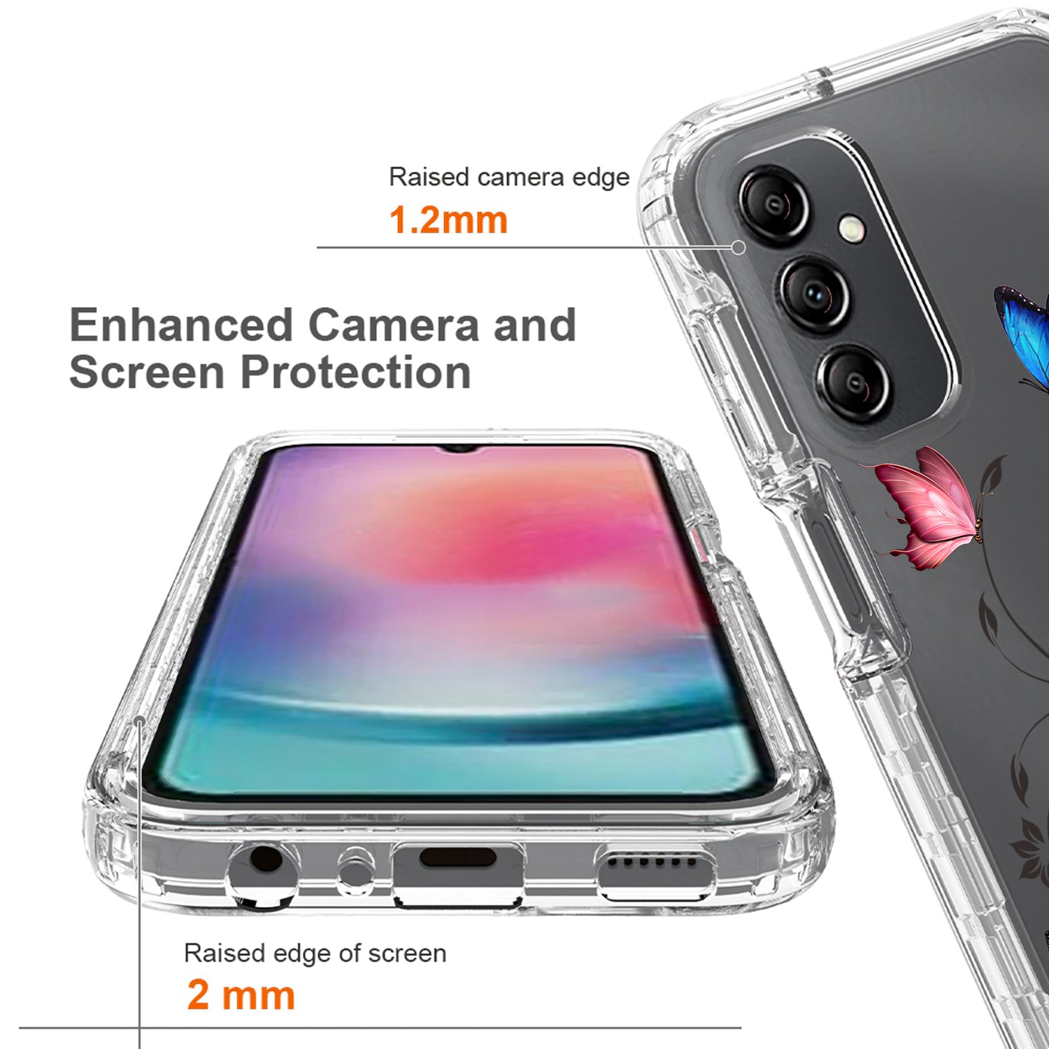 For Samsung Galaxy A24 4G Pattern Printing Phone Case PC Frame TPU Transparent Phone Cover