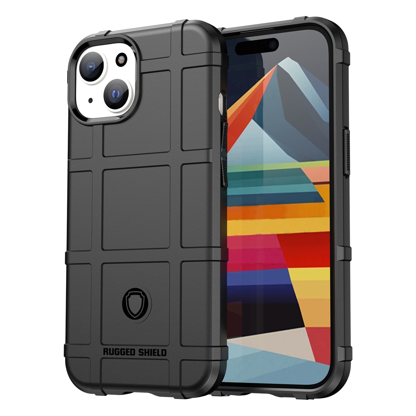For iPhone 15 Soft TPU Phone Case Square Grid Texture Shockproof Phone Cover