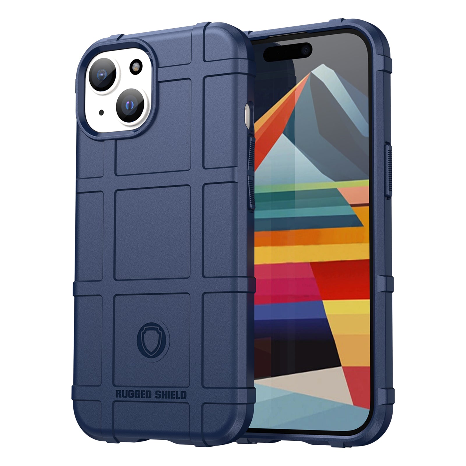 For iPhone 15 Soft TPU Phone Case Square Grid Texture Shockproof Phone Cover