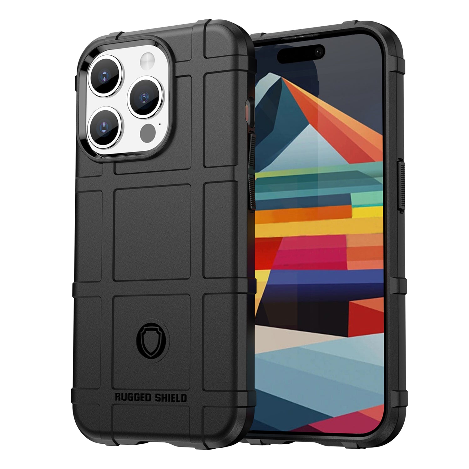 For iPhone 15 Pro Square Grid Texture TPU Phone Case Shockproof Back Cover