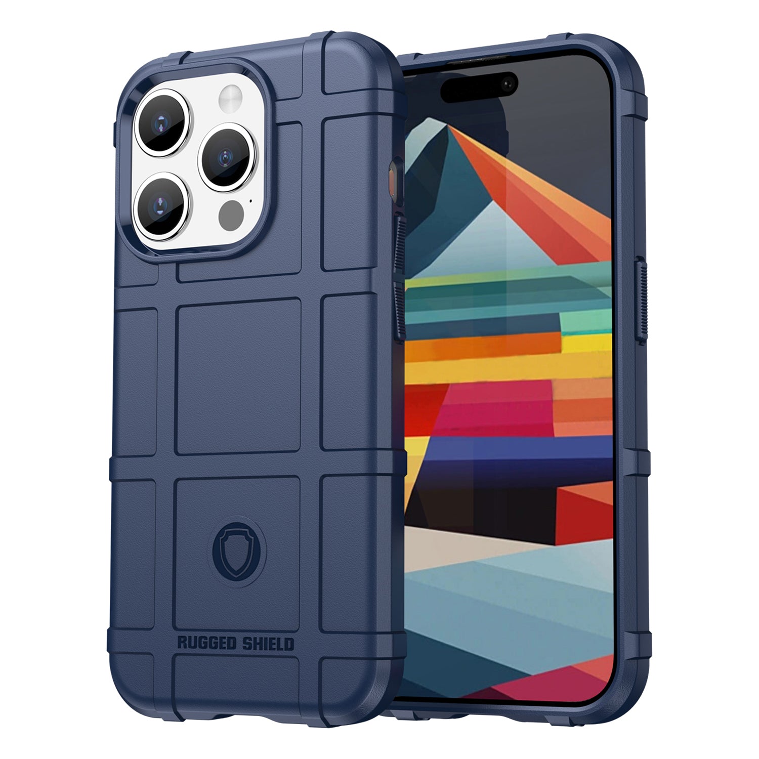 For iPhone 15 Pro Square Grid Texture TPU Phone Case Shockproof Back Cover