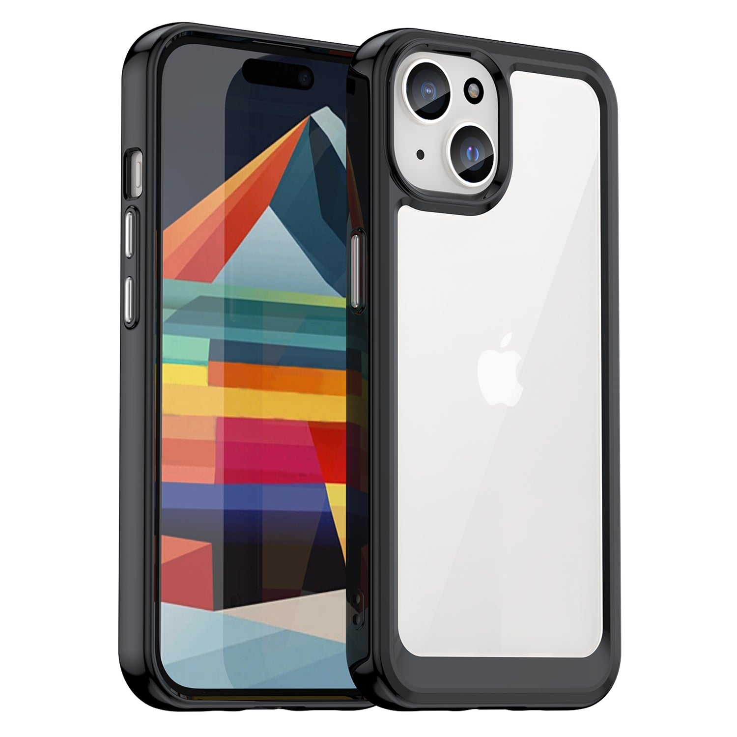 For iPhone 15 Plus TPU Acrylic Anti-fall Mobile Phone Back Cover Clear Protective Case