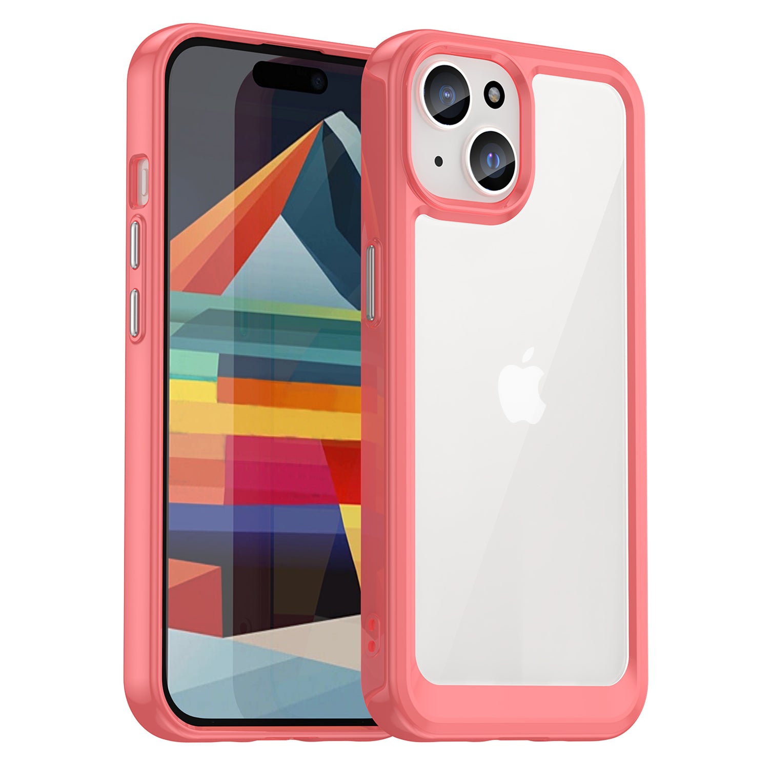 For iPhone 15 Plus TPU Acrylic Anti-fall Mobile Phone Back Cover Clear Protective Case