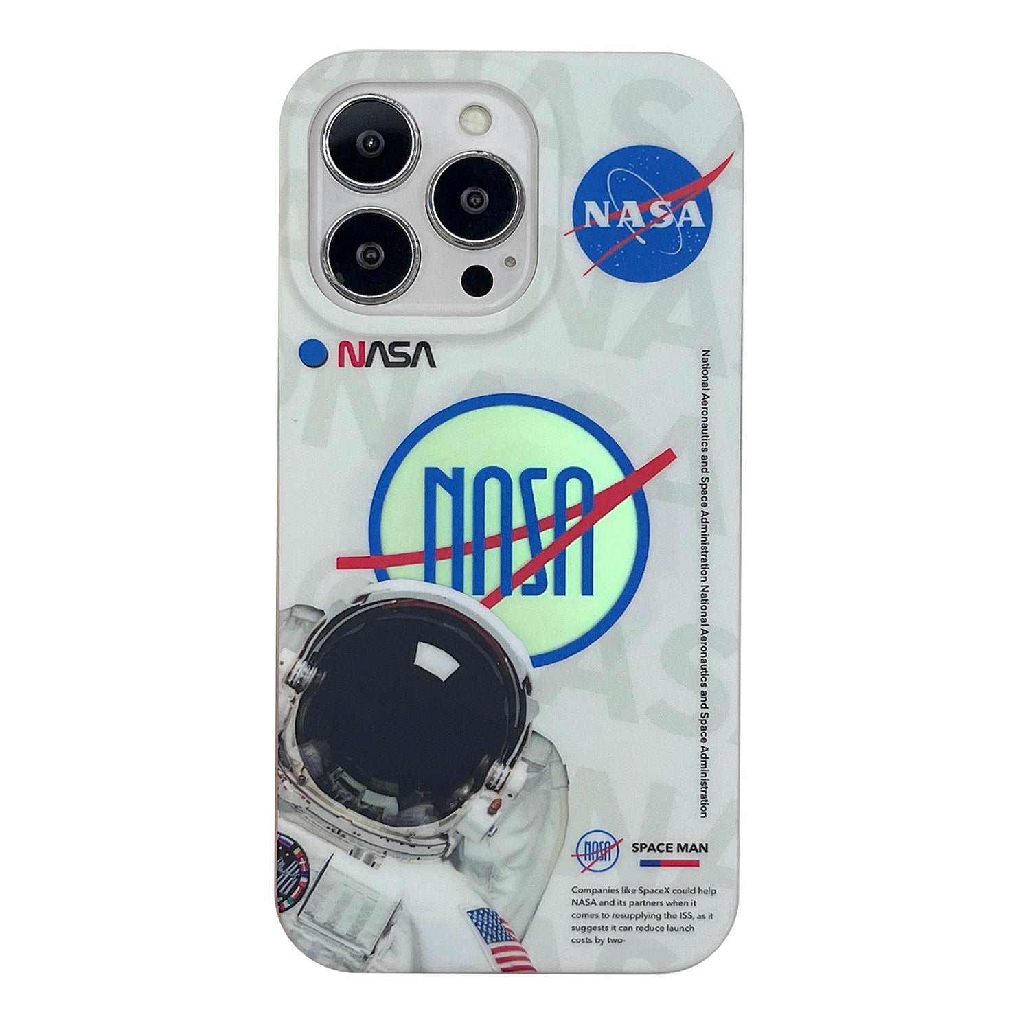 Anti-drop PC TPU Cover for iPhone 13 Pro Max Astronaut Pattern Printing Compatible with MagSafe Phone Case