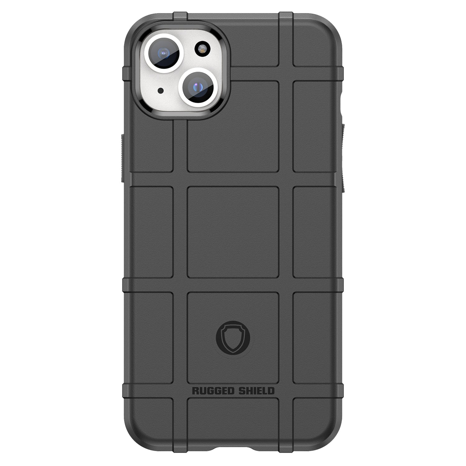 For iPhone 15 Plus Shockproof Square Grid Texture TPU Phone Case Back Cover