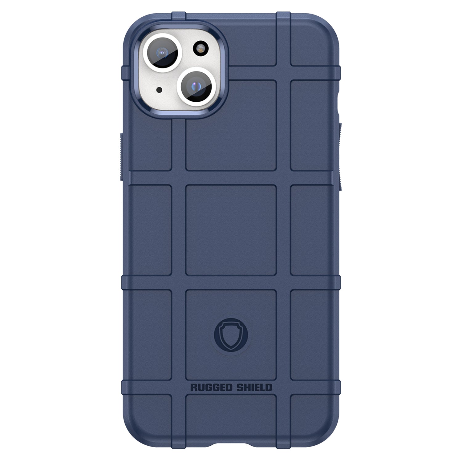 For iPhone 15 Plus Shockproof Square Grid Texture TPU Phone Case Back Cover
