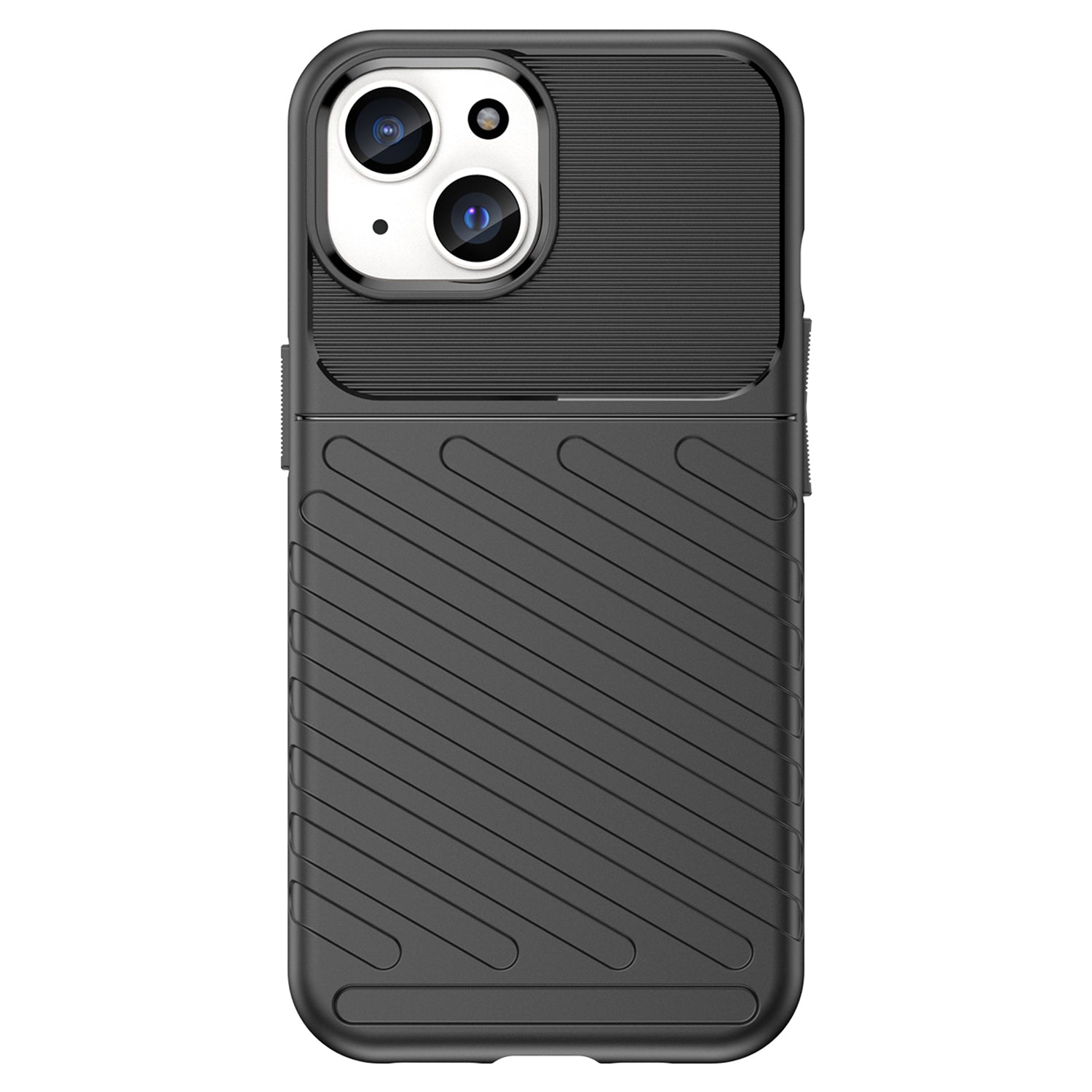 Thunder Series For iPhone 15 Plus Thicken TPU Phone Case Twill Texture Anti-scratch Cover