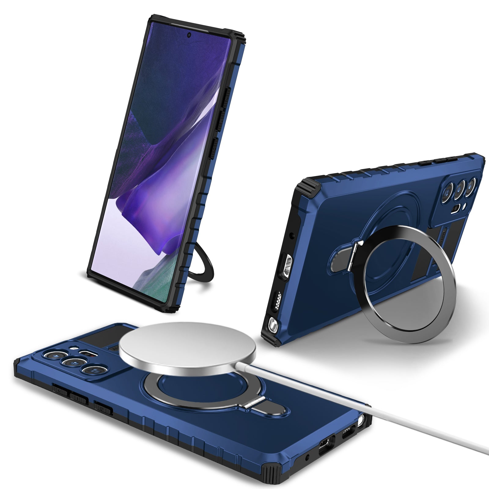 Magnetic Phone Case for Samsung Galaxy Note20 Ultra Note20 Ultra 5G Shockproof PC TPU Kickstand Cover