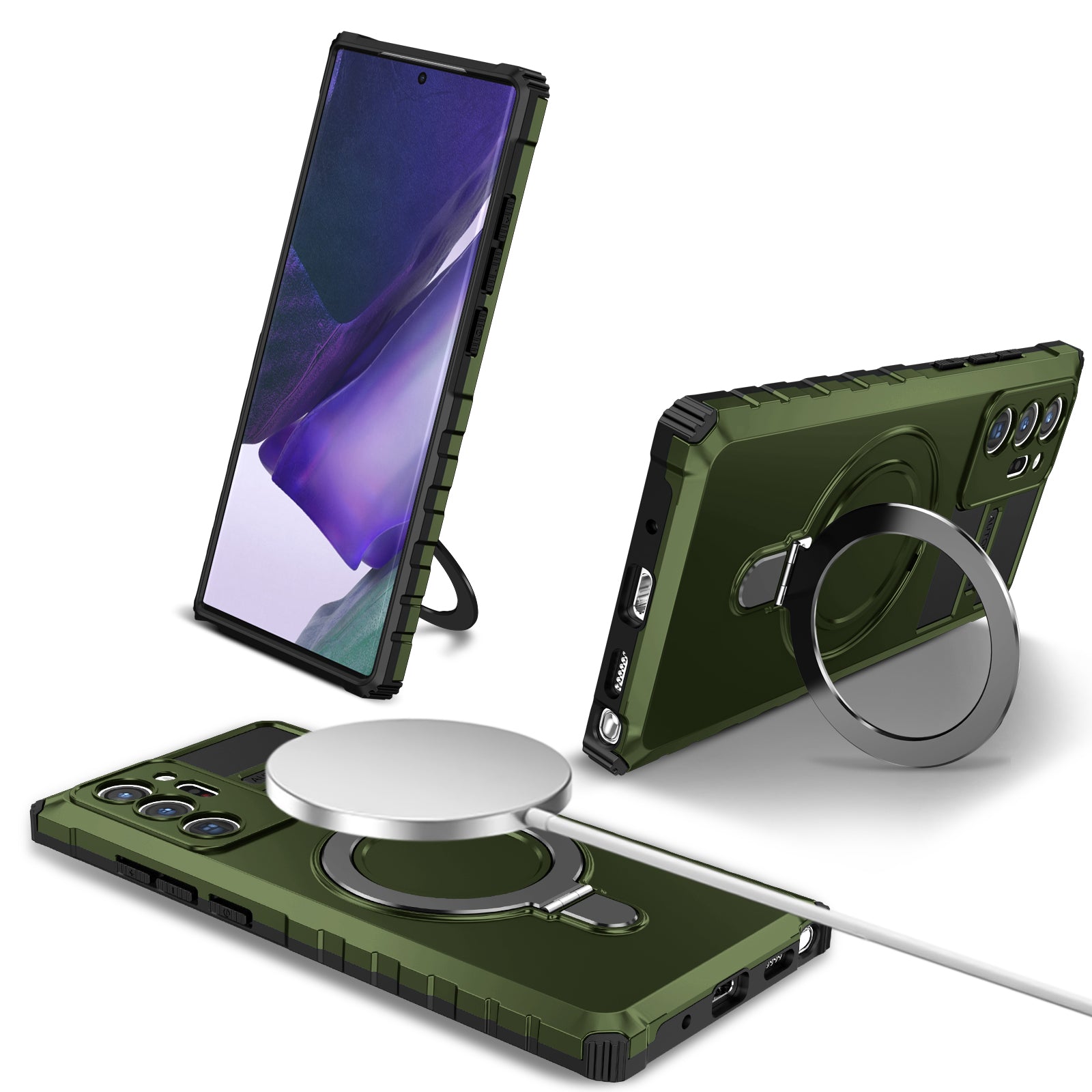 Magnetic Phone Case for Samsung Galaxy Note20 Ultra Note20 Ultra 5G Shockproof PC TPU Kickstand Cover