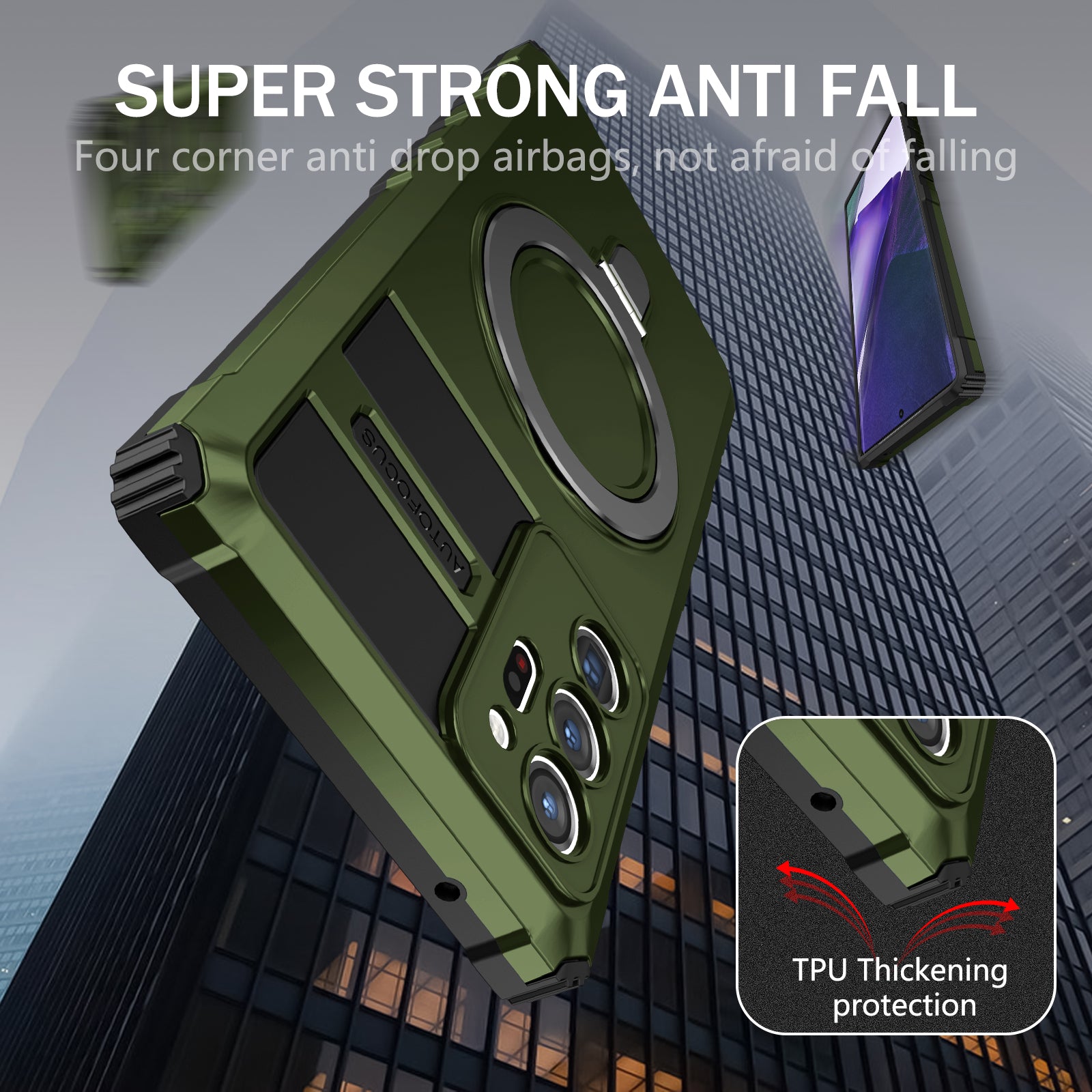 Magnetic Phone Case for Samsung Galaxy Note20 Ultra Note20 Ultra 5G Shockproof PC TPU Kickstand Cover