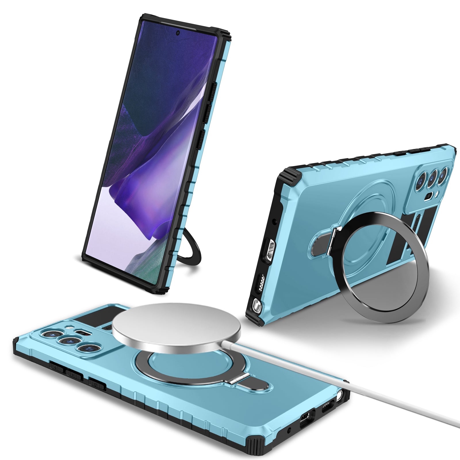 Magnetic Phone Case for Samsung Galaxy Note20 Ultra Note20 Ultra 5G Shockproof PC TPU Kickstand Cover