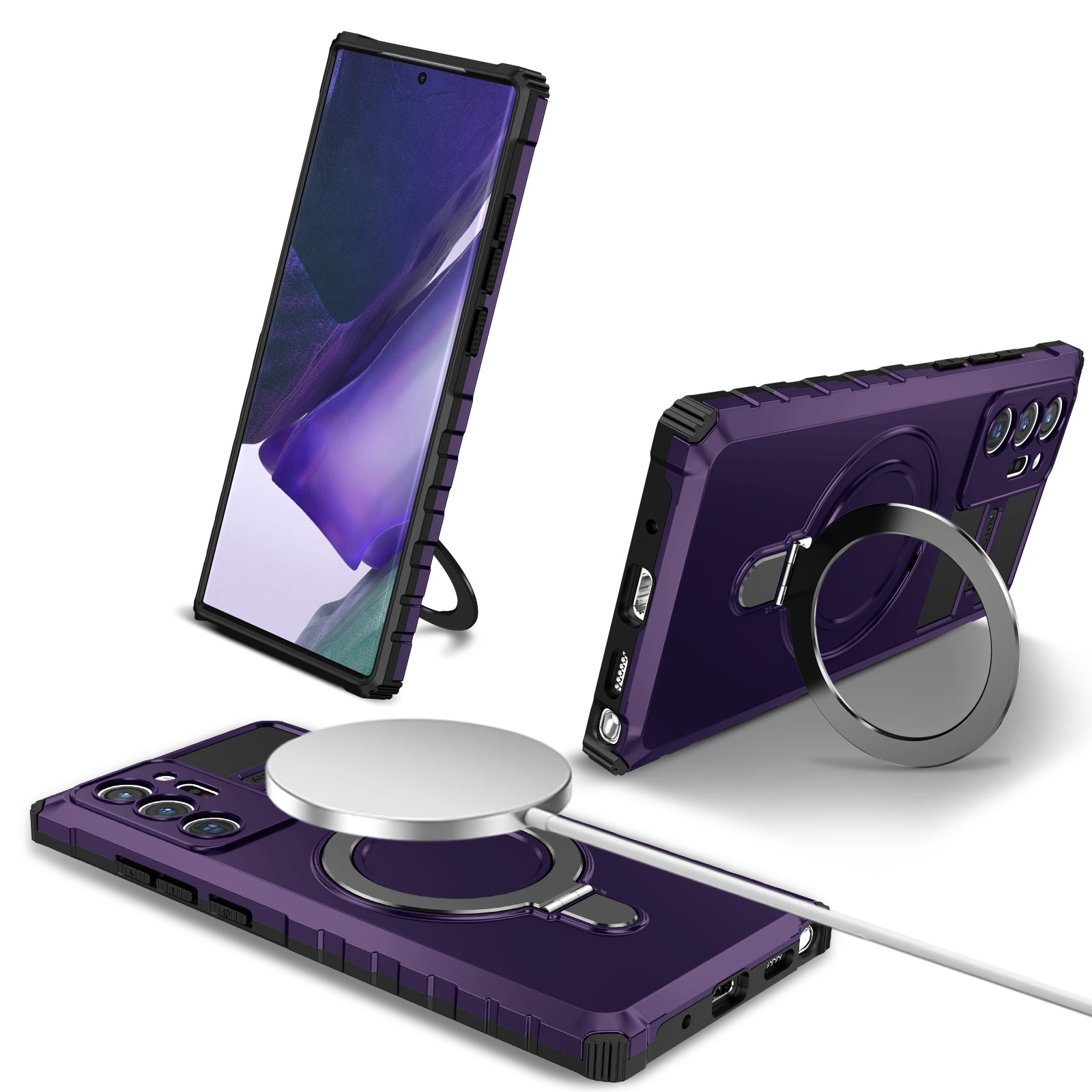 Magnetic Phone Case for Samsung Galaxy Note20 Ultra Note20 Ultra 5G Shockproof PC TPU Kickstand Cover