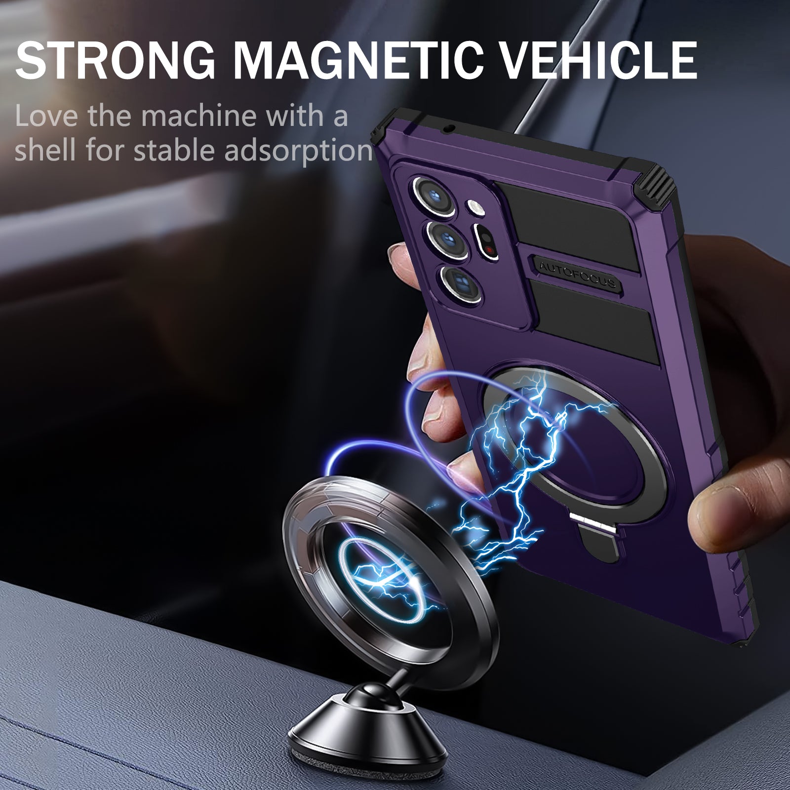 Magnetic Phone Case for Samsung Galaxy Note20 Ultra Note20 Ultra 5G Shockproof PC TPU Kickstand Cover