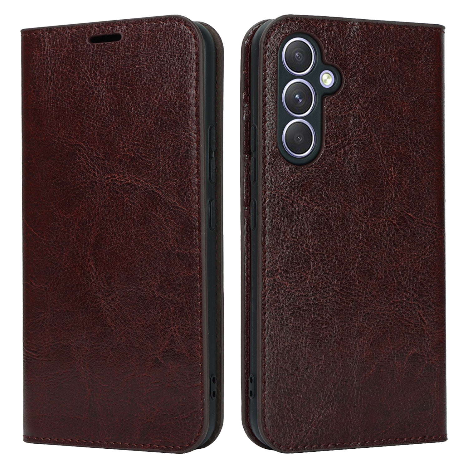 Stand Wallet for Samsung Galaxy A54 5G Crazy Horse Texture Genuine Cow Leather Cover Phone Case