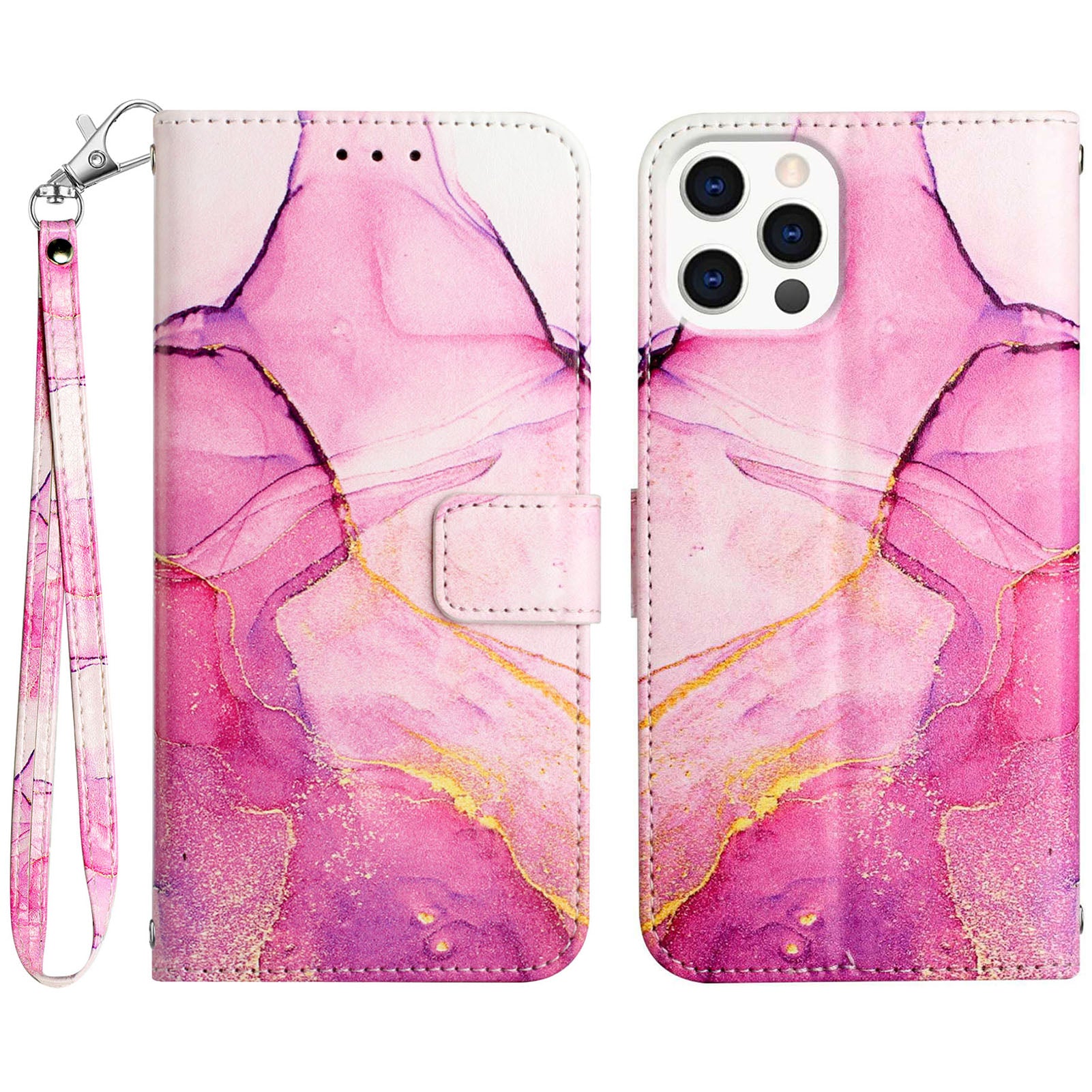 For iPhone 15 Pro YB Pattern Printing Leather Series-5 Mobile Phone Case Leather Stand Wallet Cover