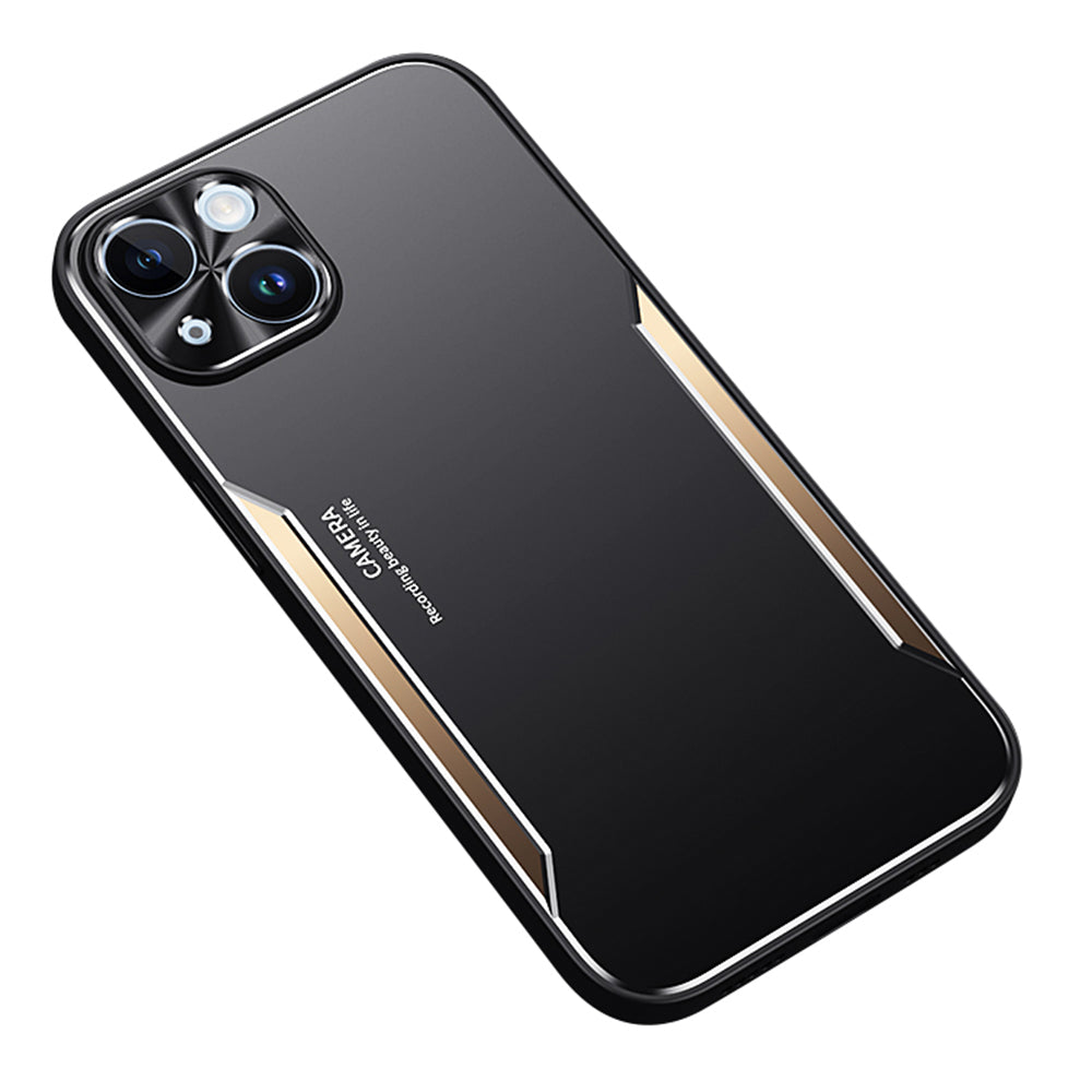 Back Cover for iPhone 13 6.1 inch Aluminium Alloy TPU Phone Case Anti-fall Cellphone Shell