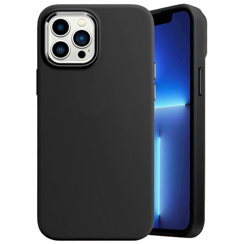 For iPhone 13 Pro Liquid Silicone Case Metal Lens Frame Anti-Scratch Soft Fiber Lining Phone Cover