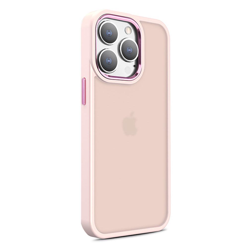 For iPhone 13 Pro PC TPU Skin-touch Case Metal Camera Frame Protection Phone Cover