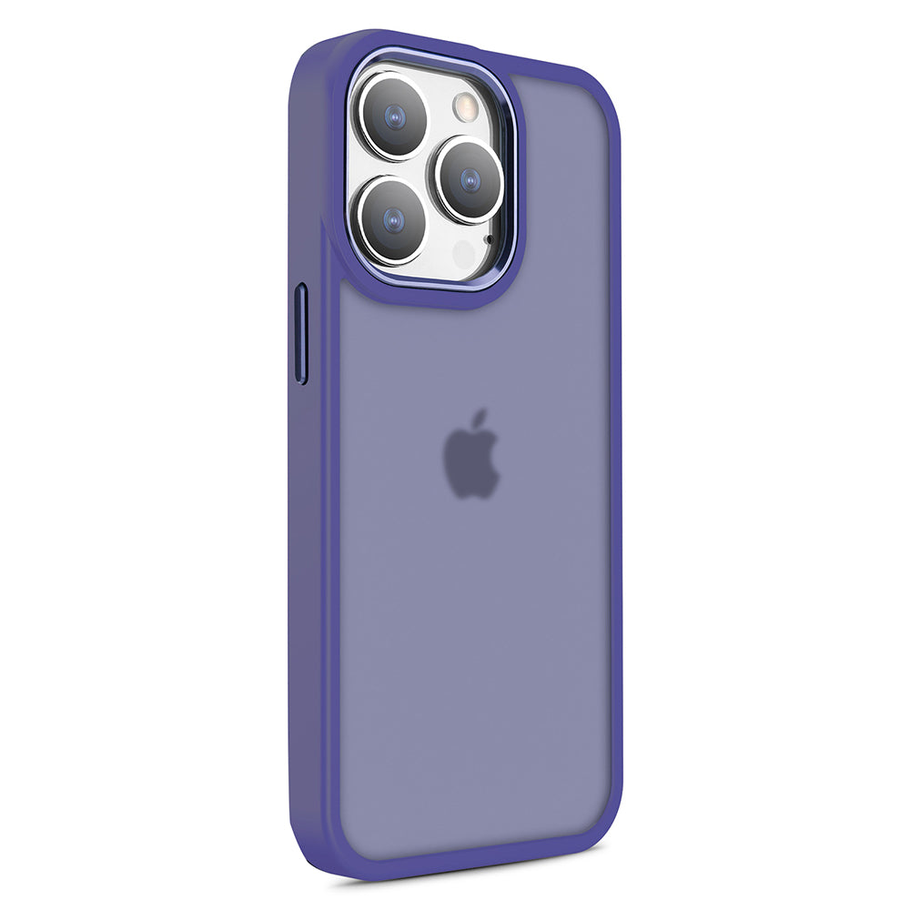 For iPhone 13 Pro PC TPU Skin-touch Case Metal Camera Frame Protection Phone Cover