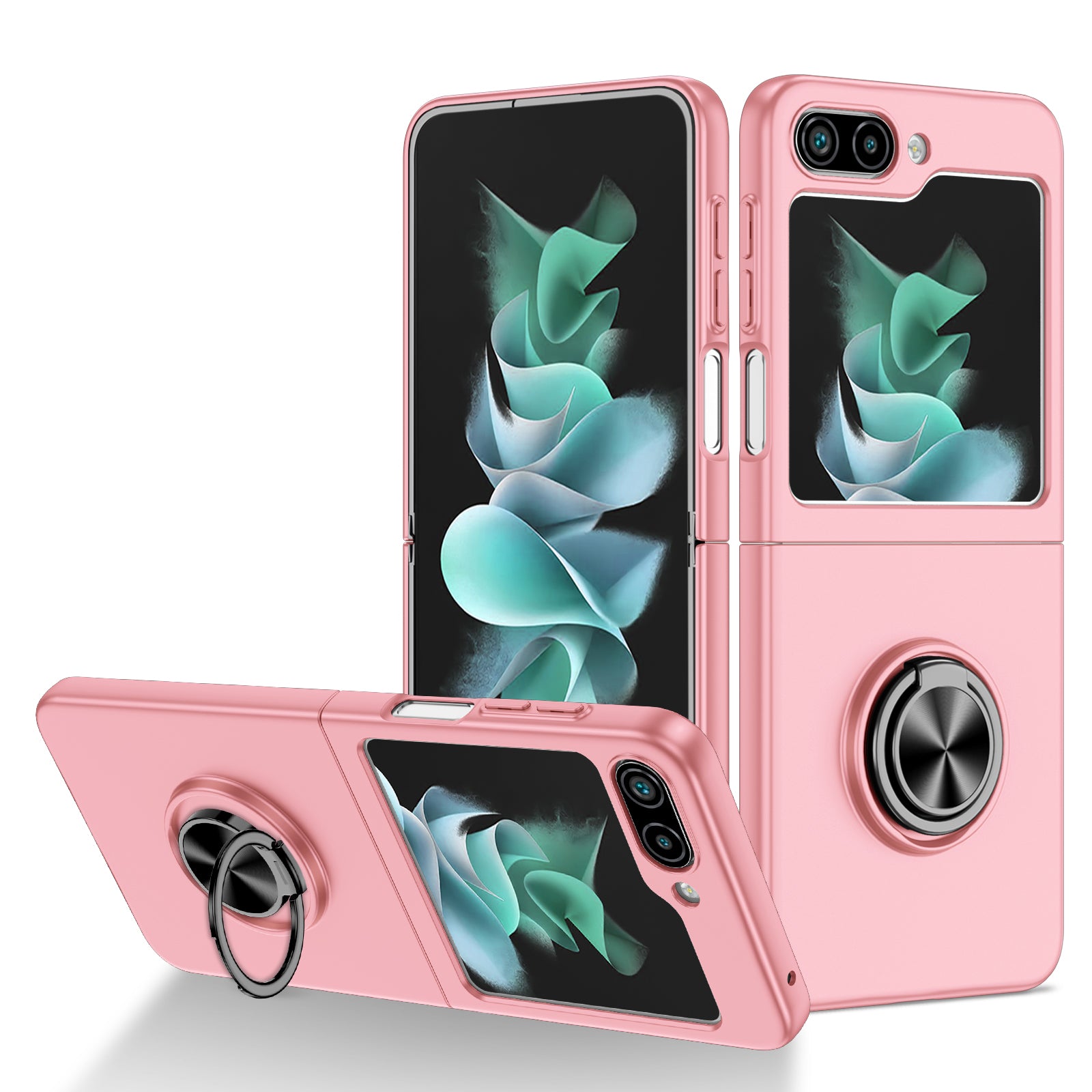 For Samsung Galaxy Z Flip5 5G Hard PC Phone Case Ring Kickstand Cover Support Magnetic Car Mount