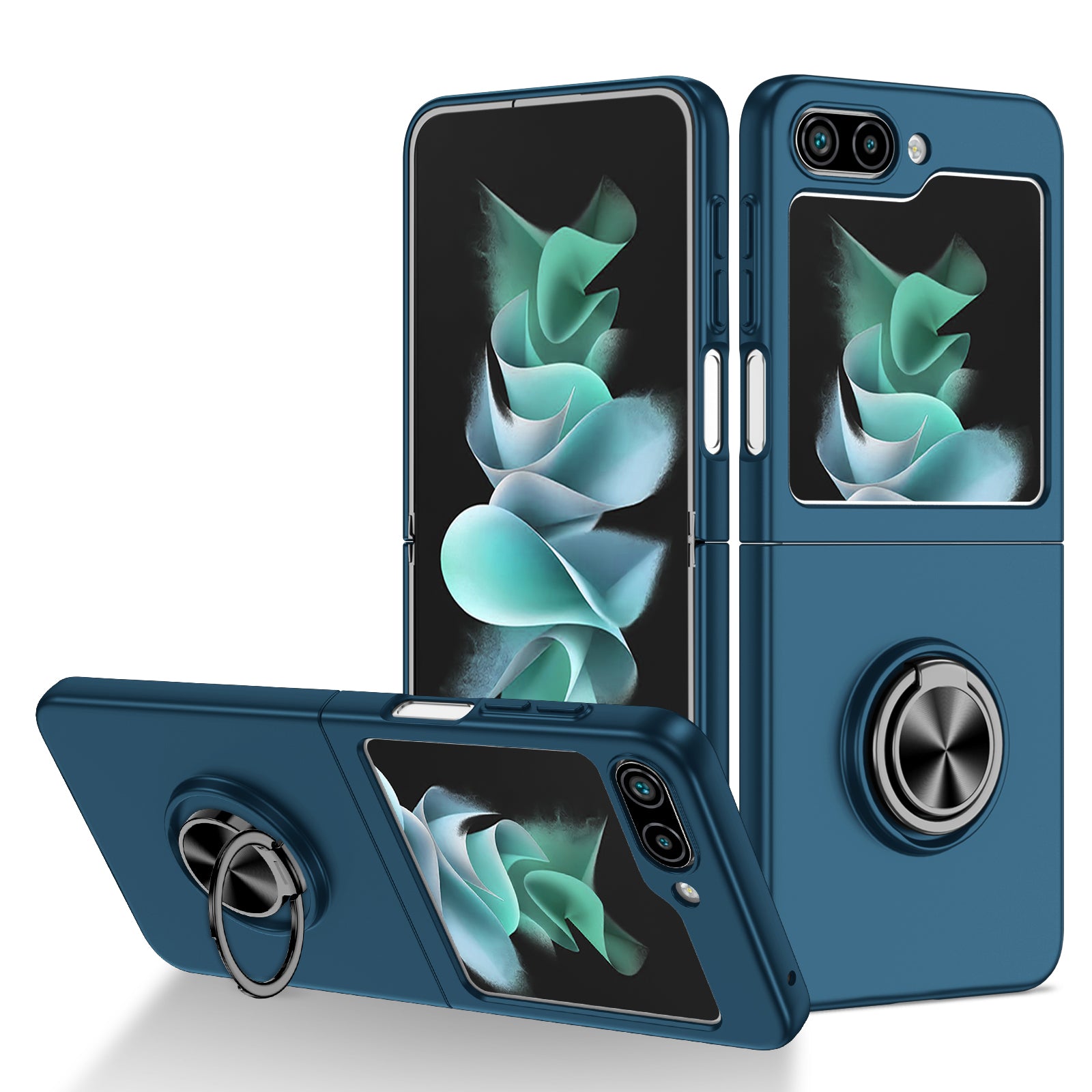 For Samsung Galaxy Z Flip5 5G Hard PC Phone Case Ring Kickstand Cover Support Magnetic Car Mount
