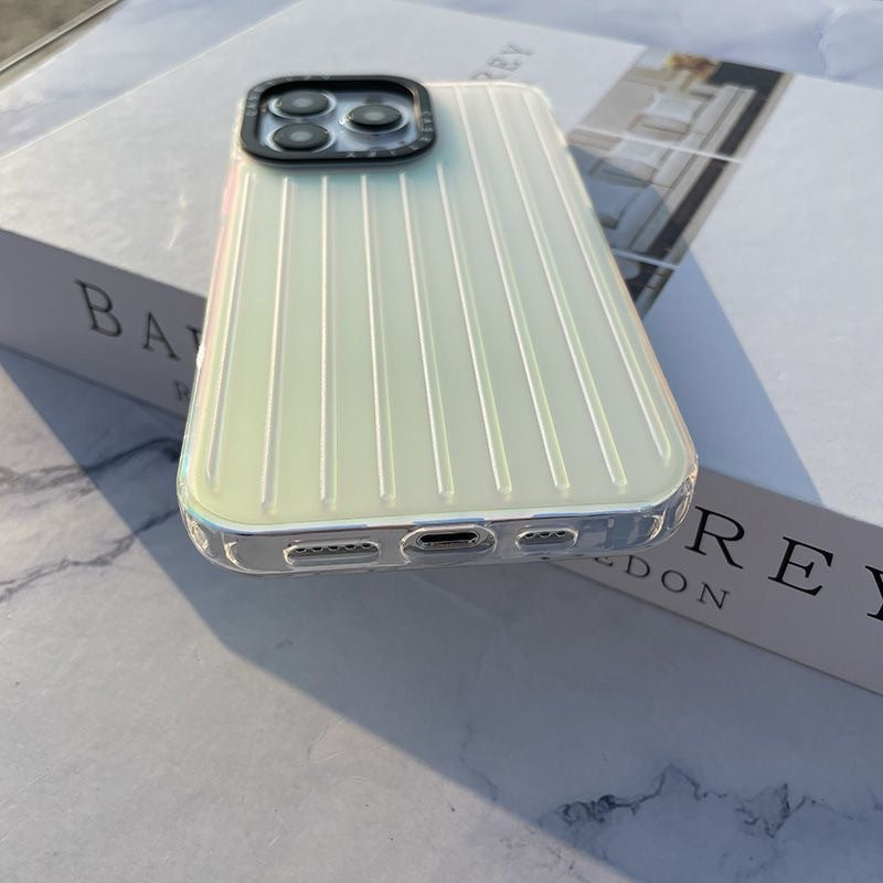 Til iPhone 14 Pro Matte PC Hard Phone Case Kuffert Form Laser Gradient Shockproof Cover