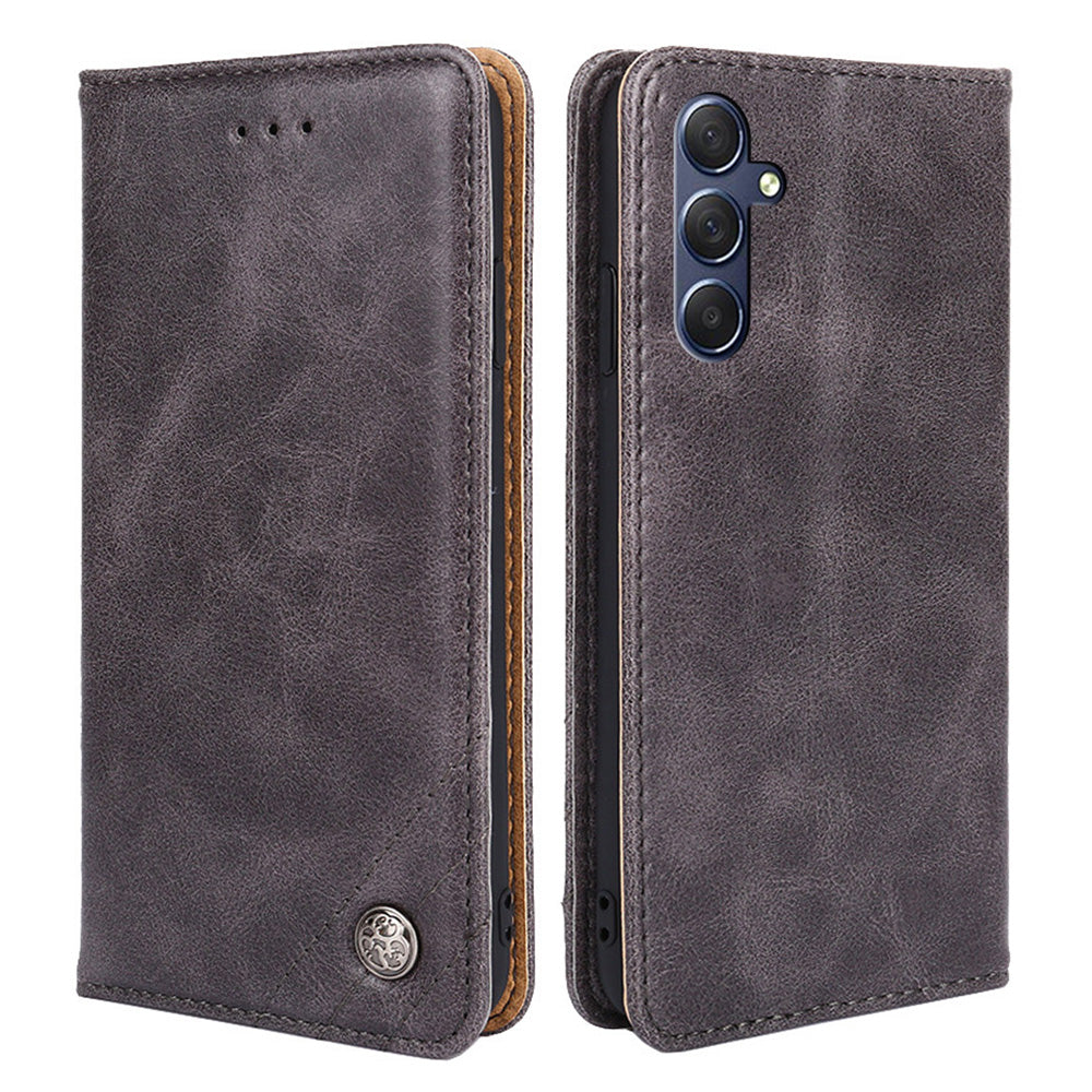 For Samsung Galaxy M54 F54 5G Leather Wallet Stand Shell Triangle Stitching Line Phone Case