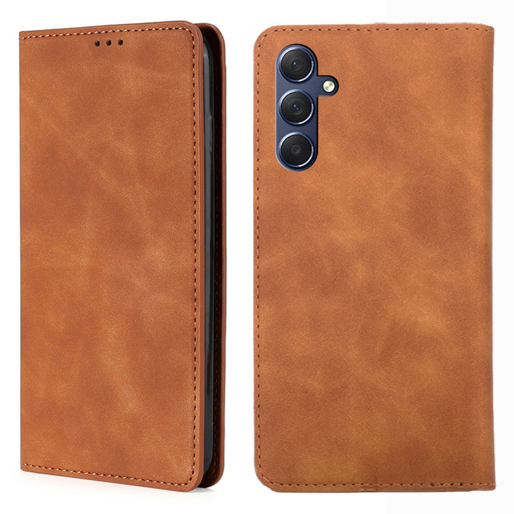 For Samsung Galaxy M54 F54 5G Card Holder PU Leather Cover Skin-touch Flip Stand Phone Case