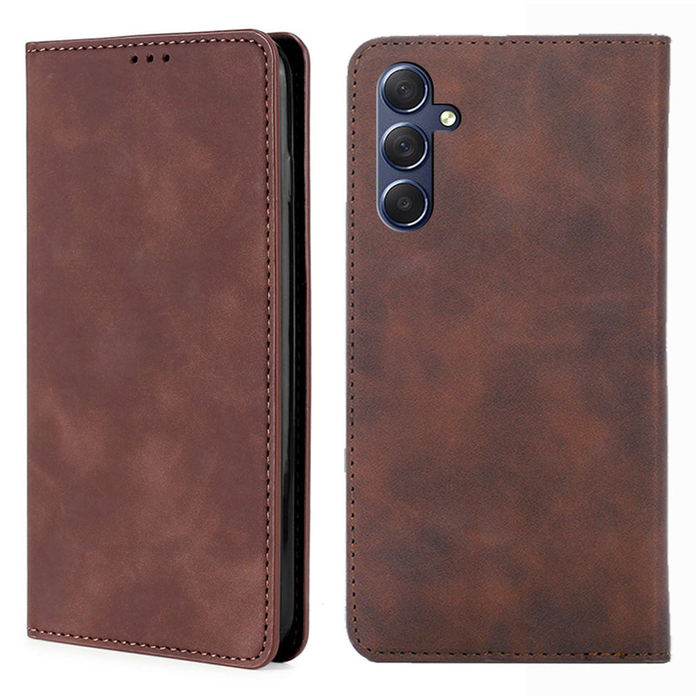 For Samsung Galaxy M54 F54 5G Card Holder PU Leather Cover Skin-touch Flip Stand Phone Case