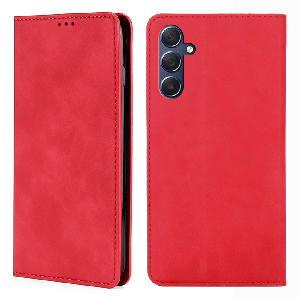 For Samsung Galaxy M54 F54 5G Card Holder PU Leather Cover Skin-touch Flip Stand Phone Case