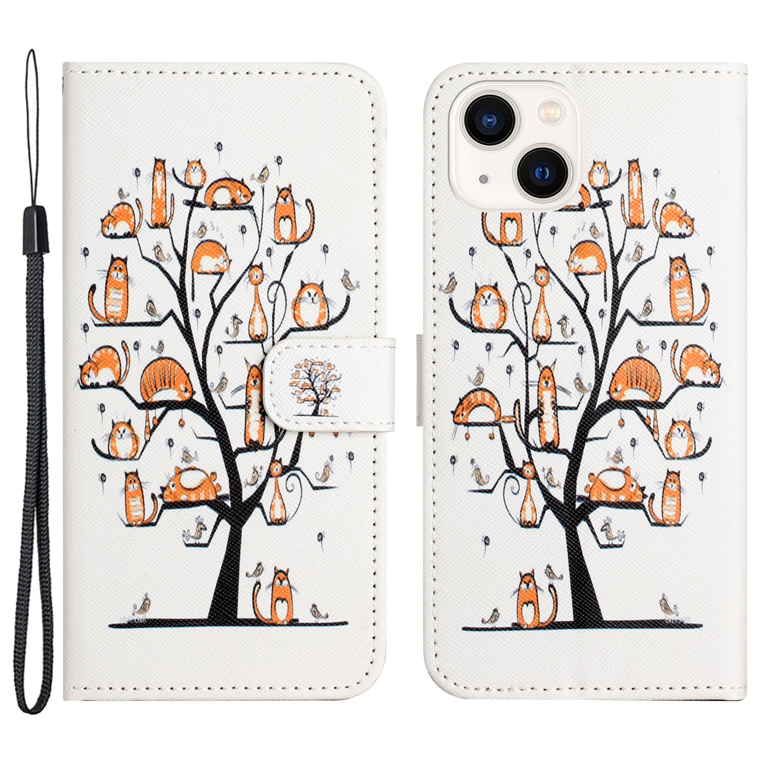 For iPhone 15 Plus Leather Case 3D Pattern Printing Wallet Stand Phone Cover