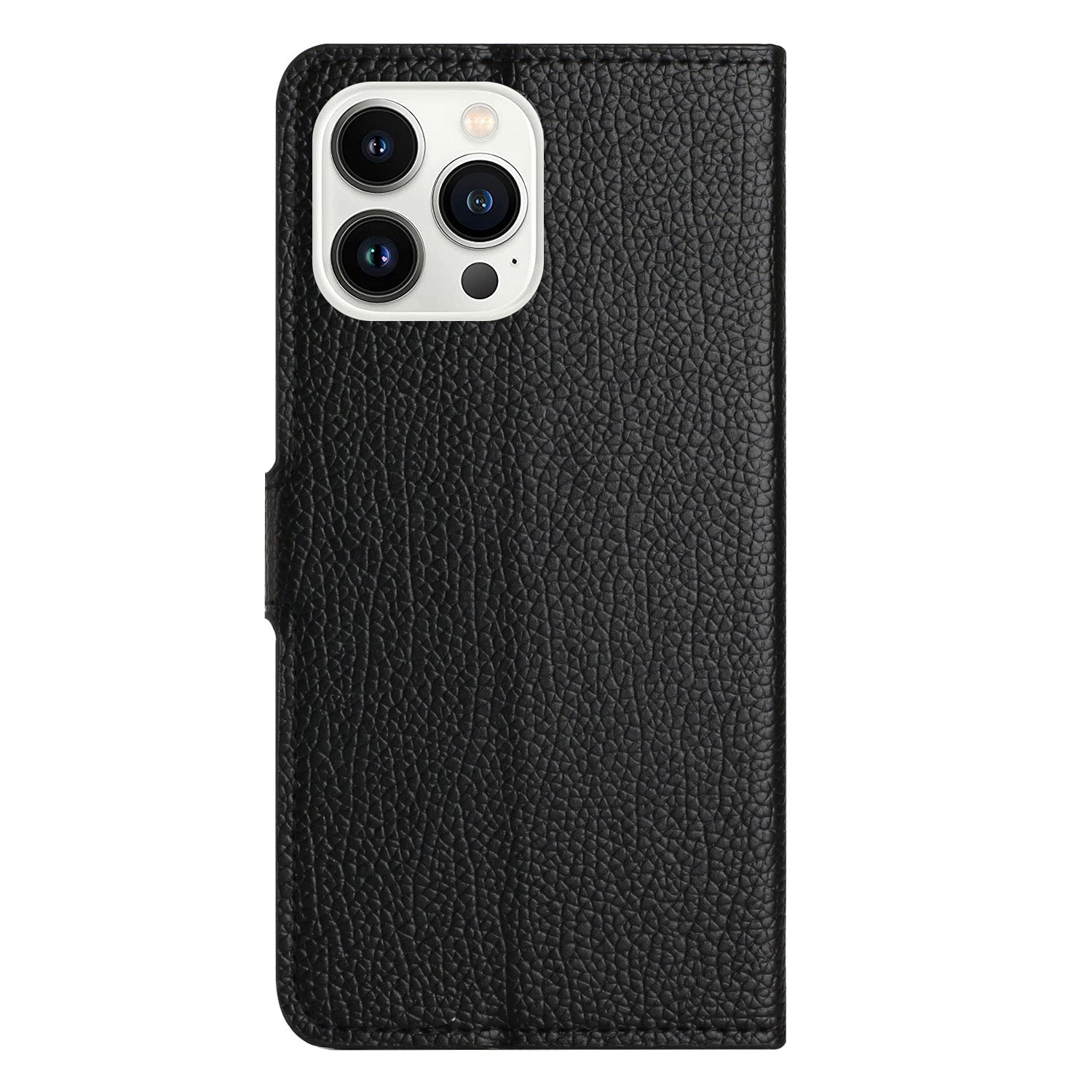 PU Leather Phone Case for iPhone 15 Pro Max Wallet Stand Litchi Texture Phone Cover