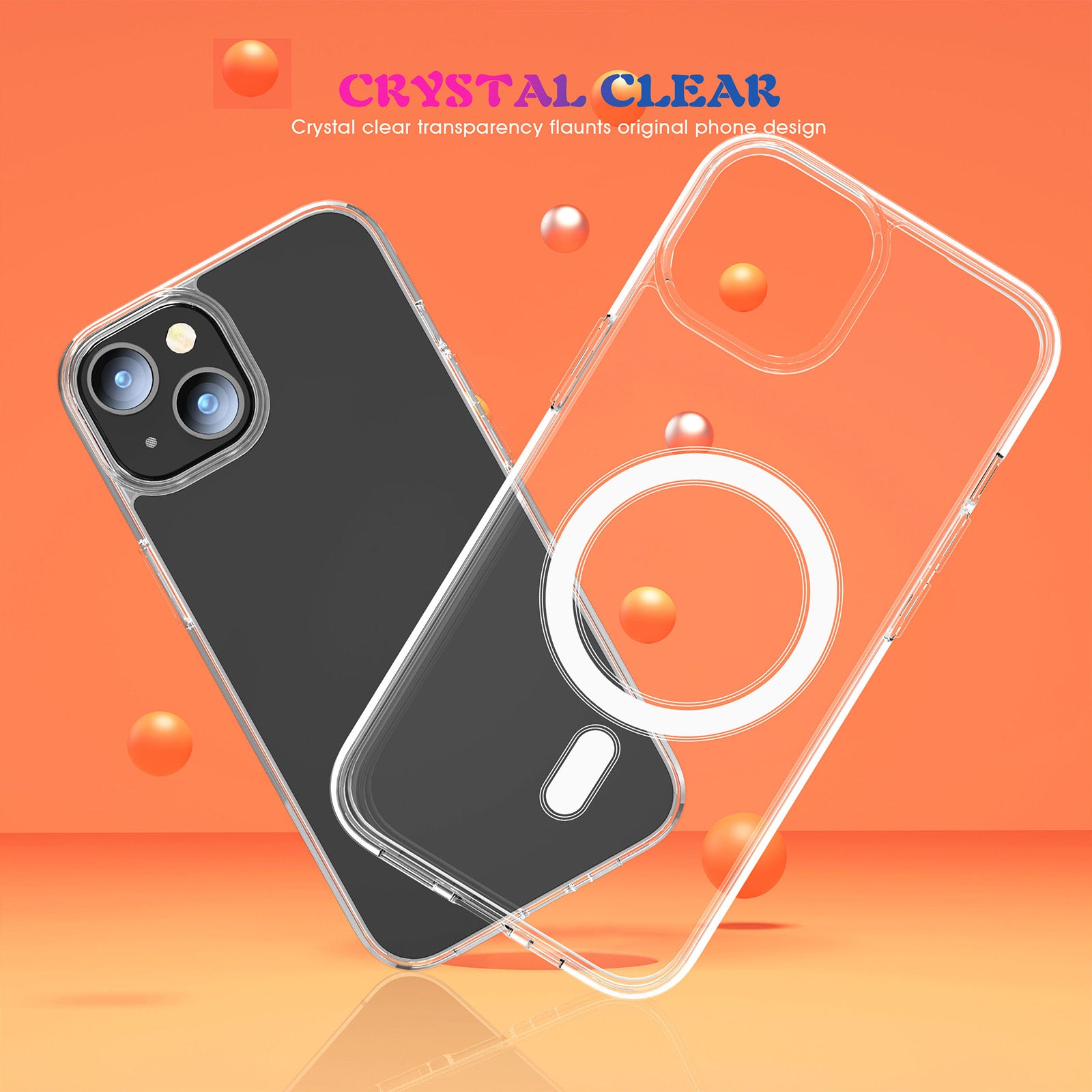 For iPhone 15 Plus Clear Phone Cover Compatible with MagSafe Drop Resistant TPU PC Case