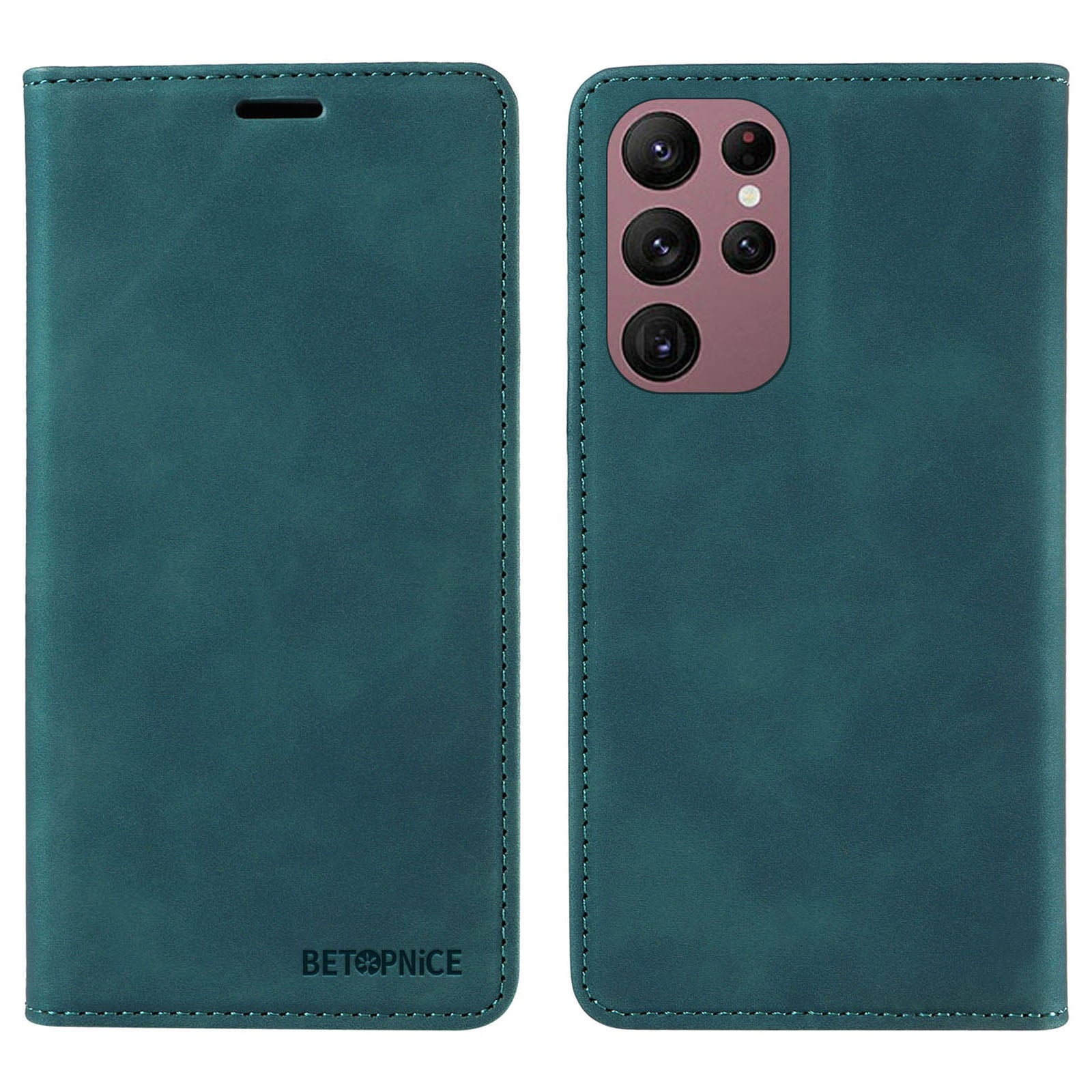 BETOPNICE 003 For Samsung Galaxy S22 Ultra 5G RFID Blocking Bump Proof Phone Wallet Leather Stand Case