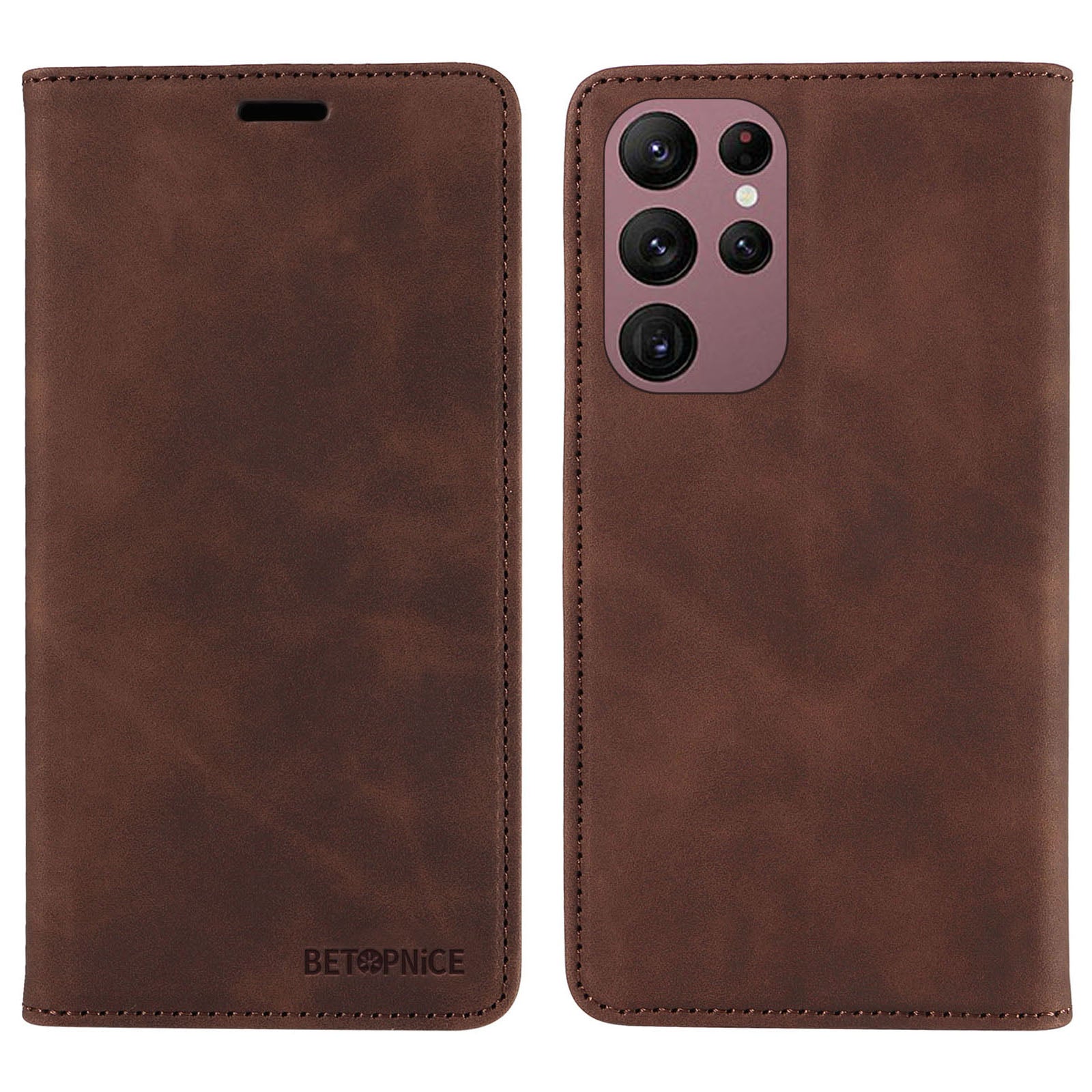 BETOPNICE 003 For Samsung Galaxy S22 Ultra 5G RFID Blocking Bump Proof Phone Wallet Leather Stand Case