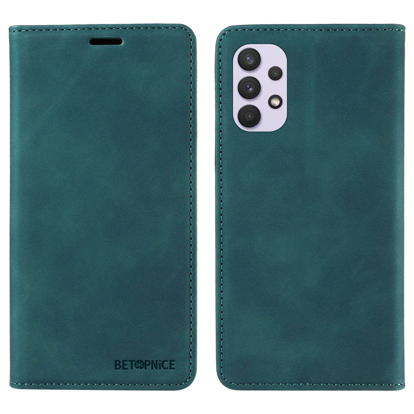 BETOPNICE 003 Phone Cover for Samsung Galaxy A32 4G (EU Version) RFID Blocking Wallet Leather Stand Case