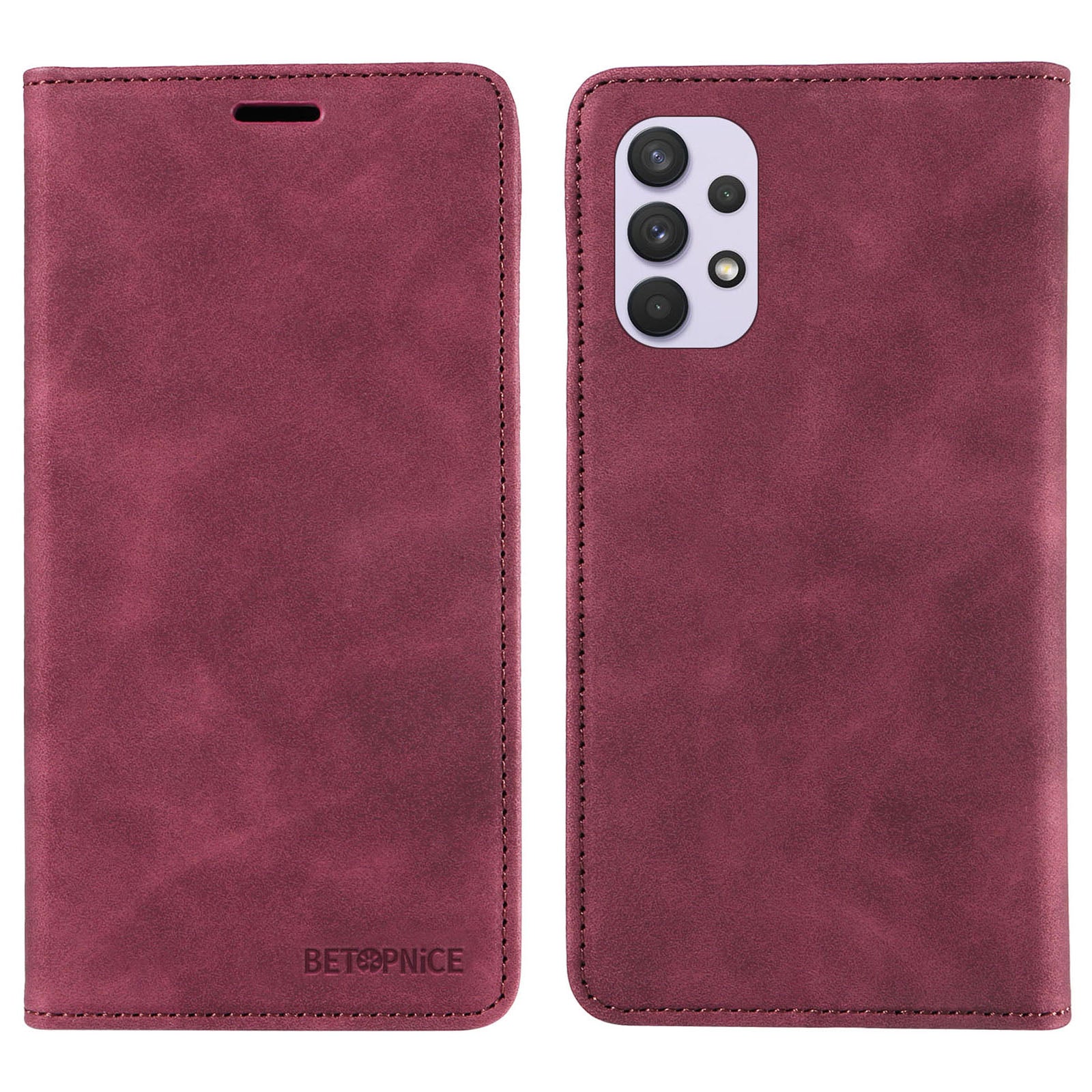 BETOPNICE 003 Phone Cover for Samsung Galaxy A32 4G (EU Version) RFID Blocking Wallet Leather Stand Case