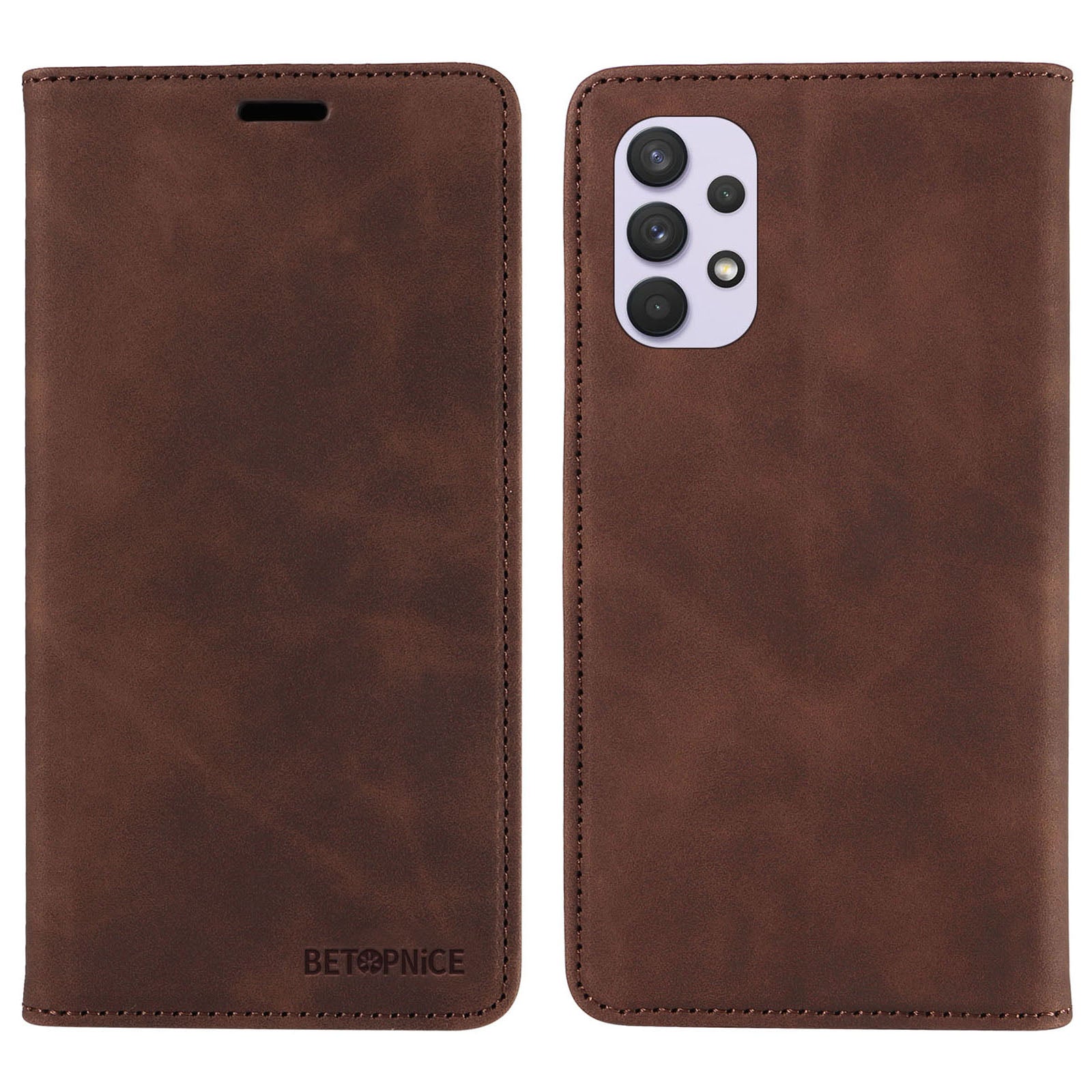 BETOPNICE 003 Phone Cover for Samsung Galaxy A32 4G (EU Version) RFID Blocking Wallet Leather Stand Case