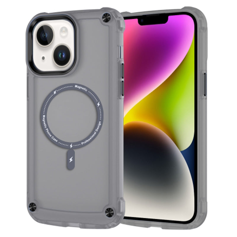 For iPhone 13 6.1 inch Magnetic Case Compatible with MagSafe Anti-Scratch TPU PC Translucent Matte Phone Cover