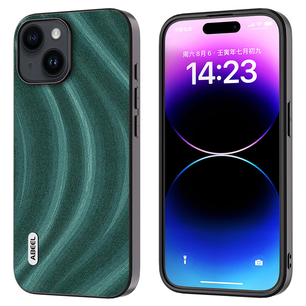 ABEEL Milky Way Series Phone Case for iPhone 15 PU Leather Coated PC TPU Anti-drop Cover